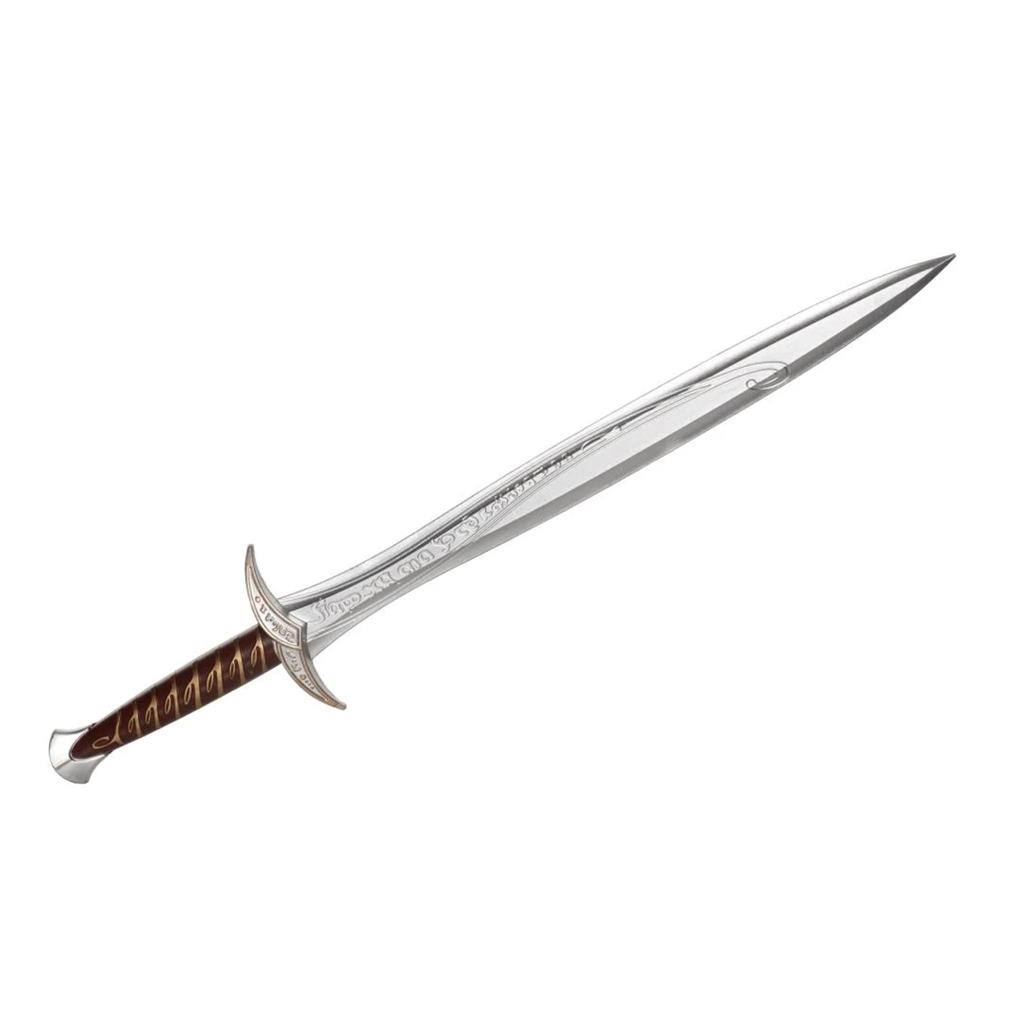 Silver Curved Foam Sword with Brown Handle Adult Costume Accessory