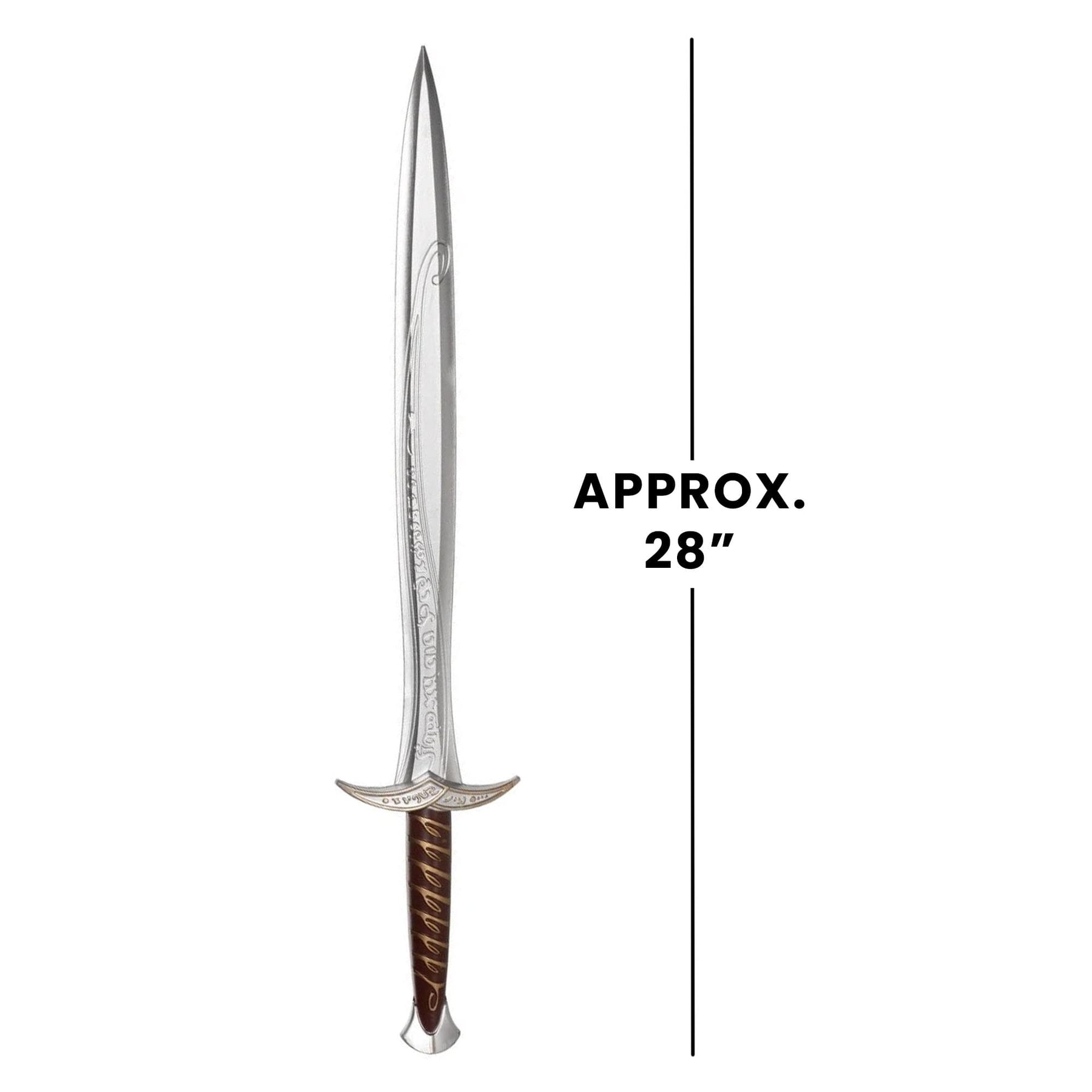 Silver Curved Foam Sword with Brown Handle Adult Costume Accessory