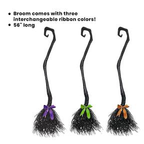 Witch Broom Black Costume Accessory