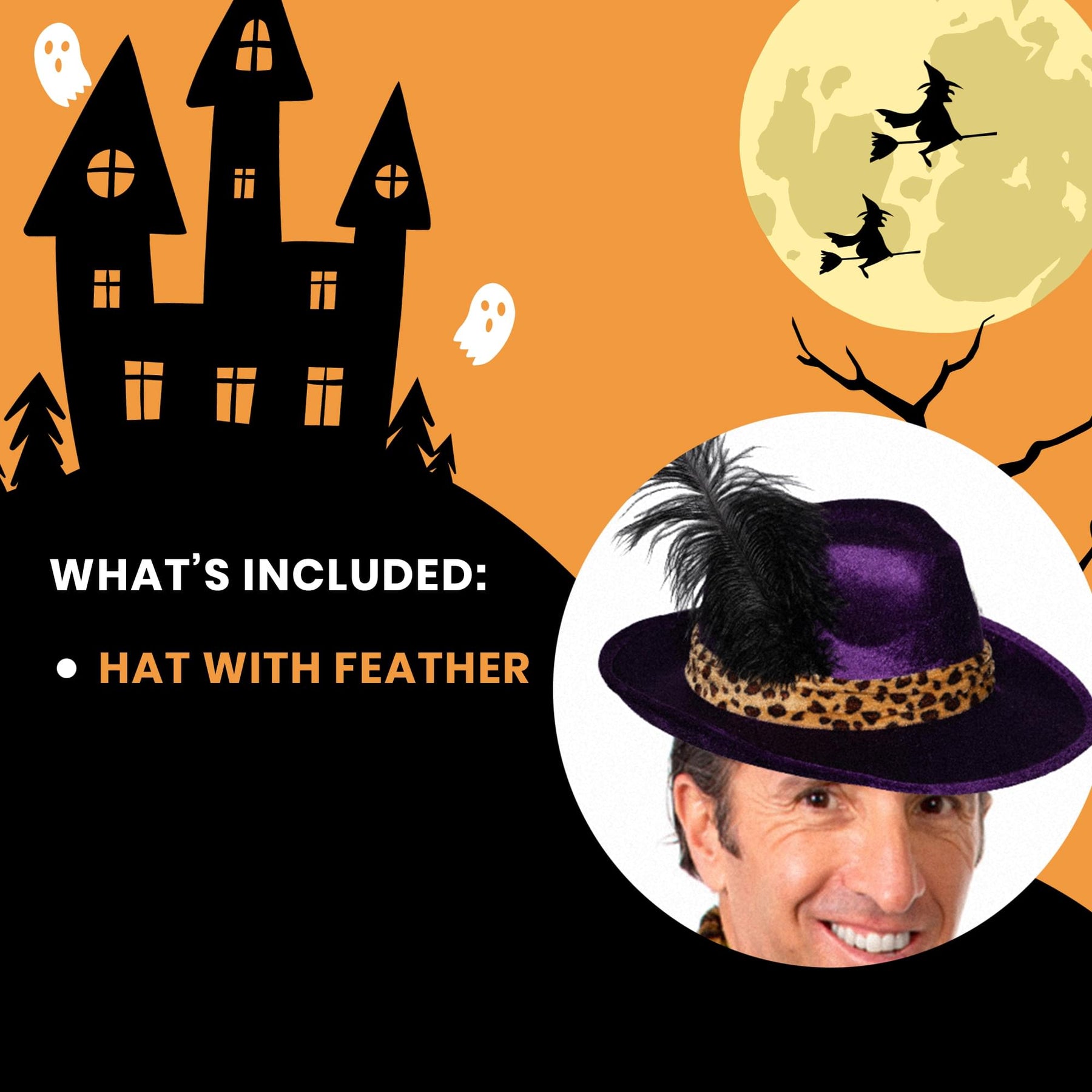 Purple Pimp Hat With Feather Adult Costume Accessory