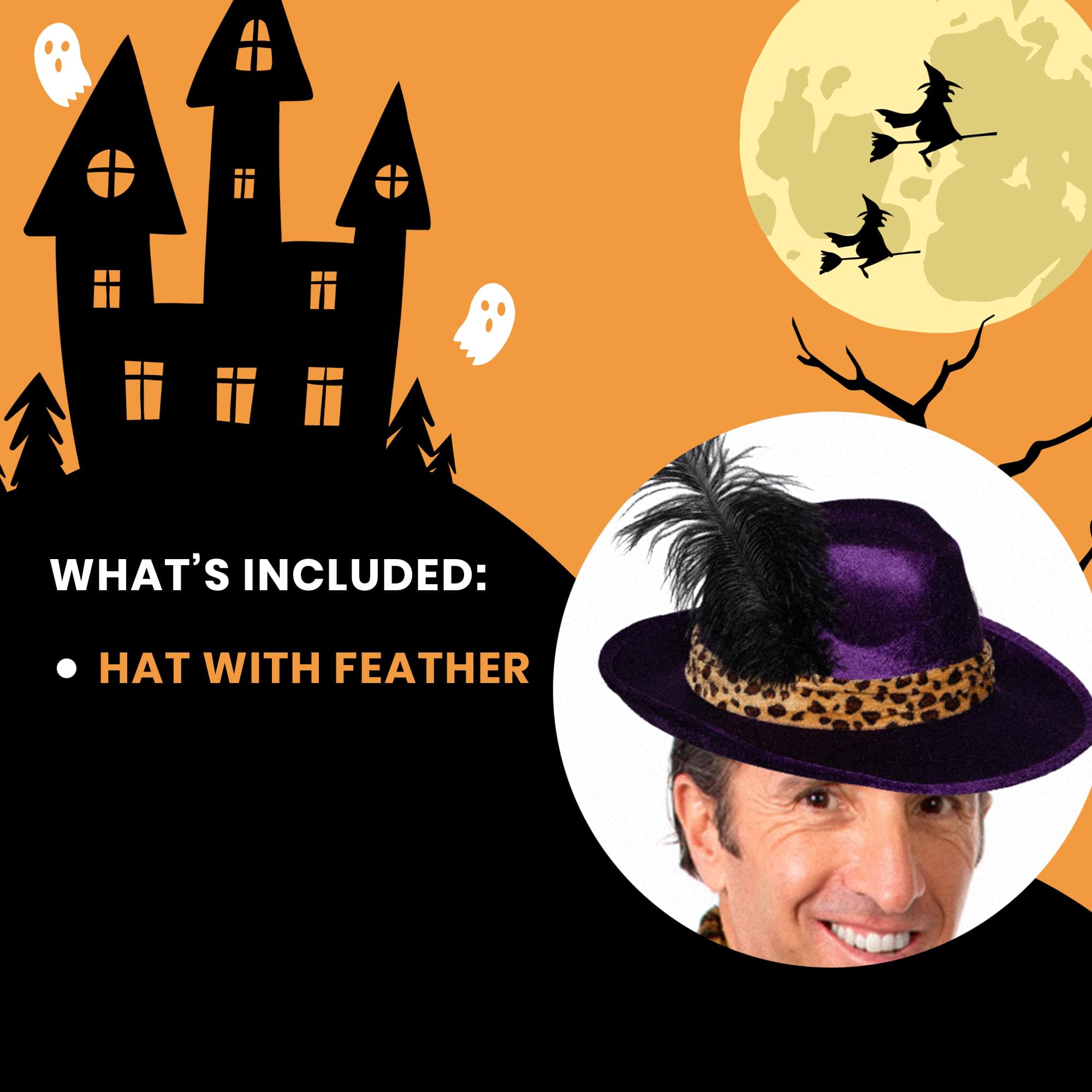 Purple Pimp Hat With Feather Adult Costume Accessory