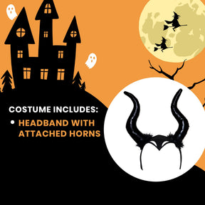 Evil Queen Headband with Attached Horns Adult Costume Accessory