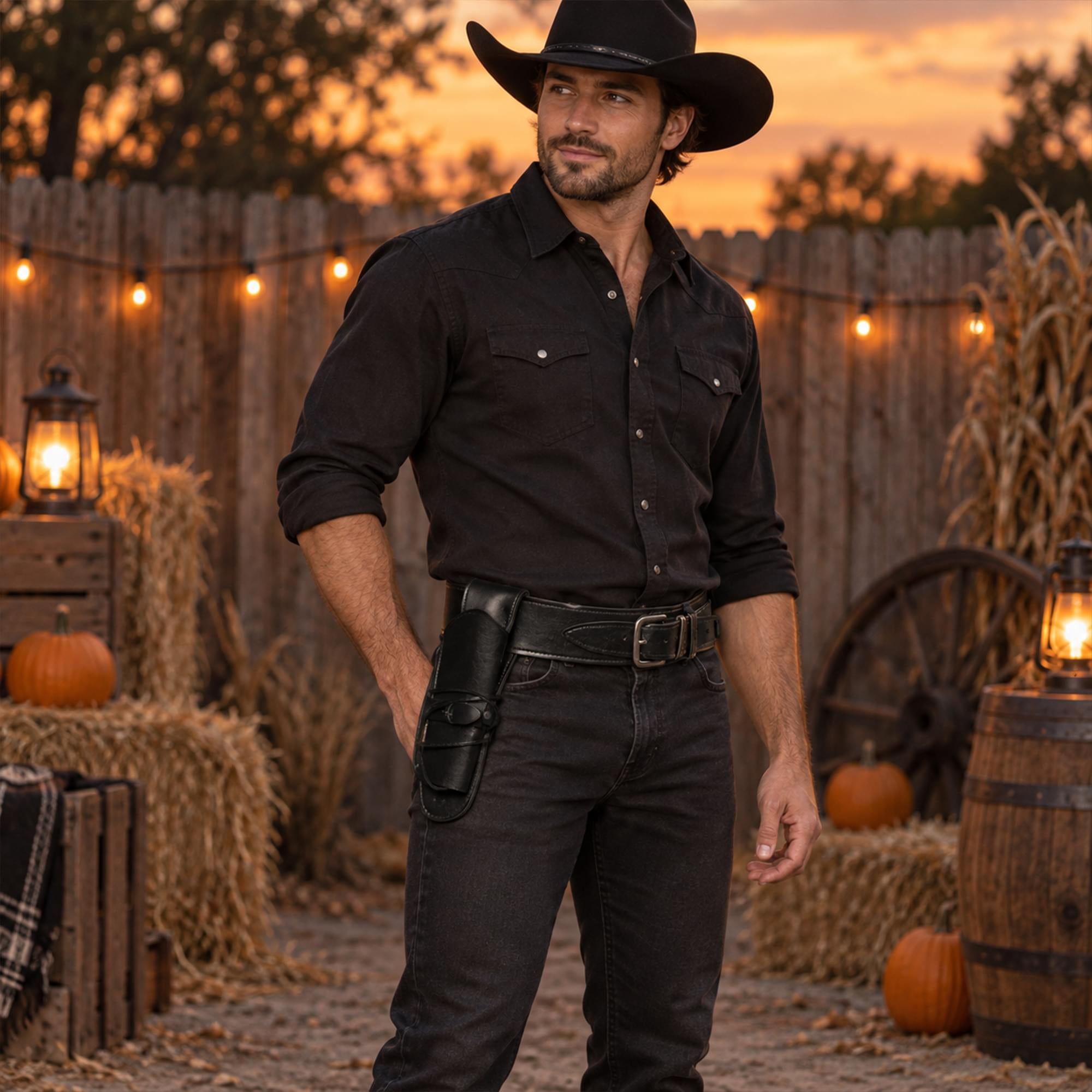 Cowboy Single Black Holster Adult Costume Accessory | One Size