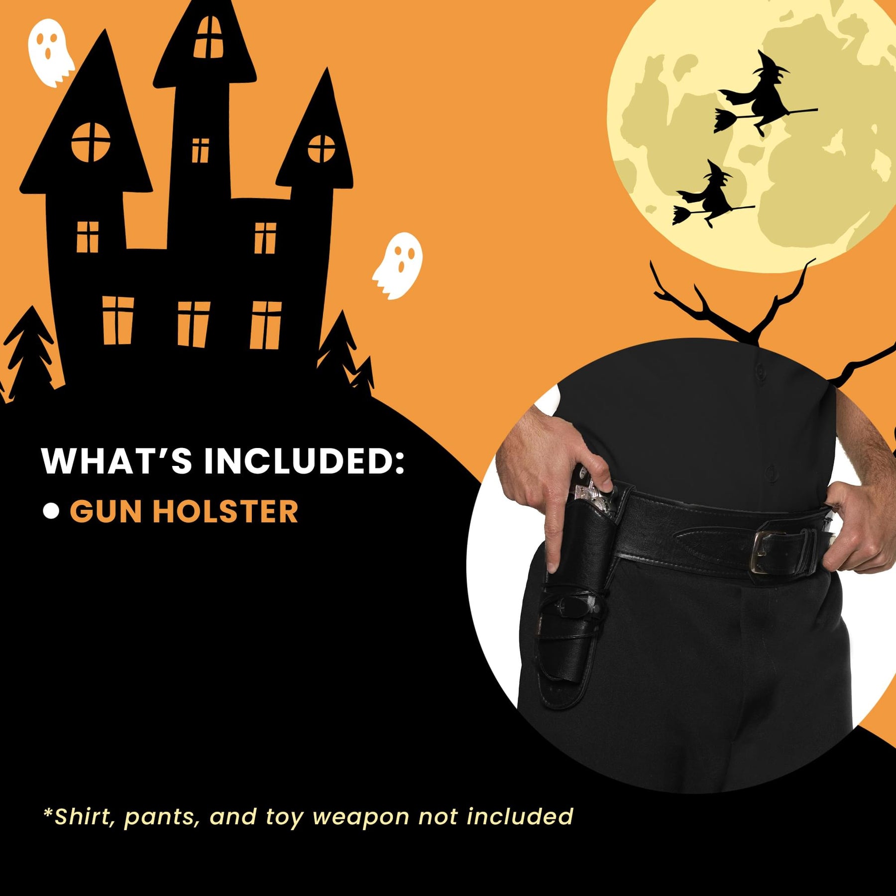 Cowboy Single Black Holster Adult Costume Accessory | One Size
