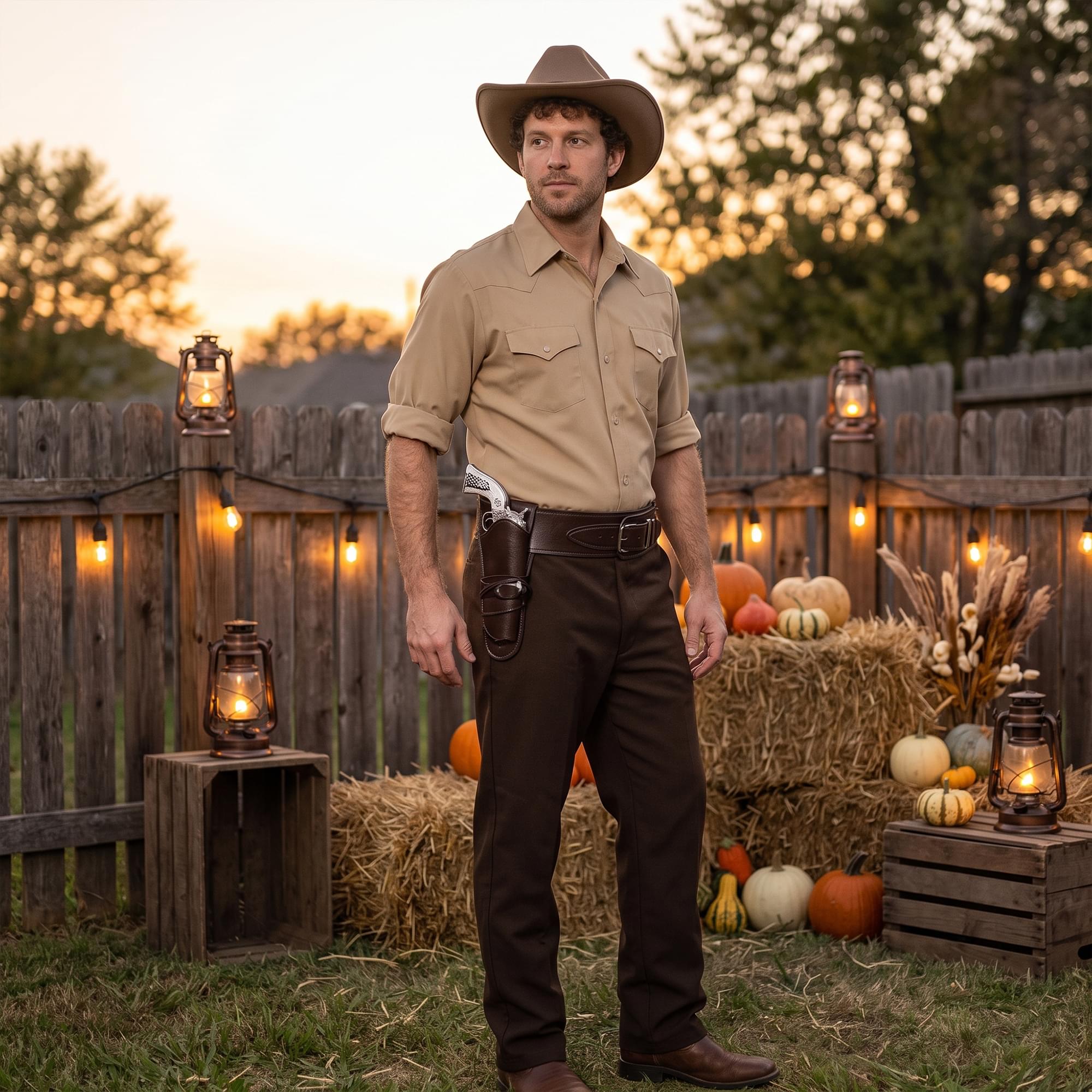 Cowboy Single Brown Holster Adult Costume Accessory | One Size