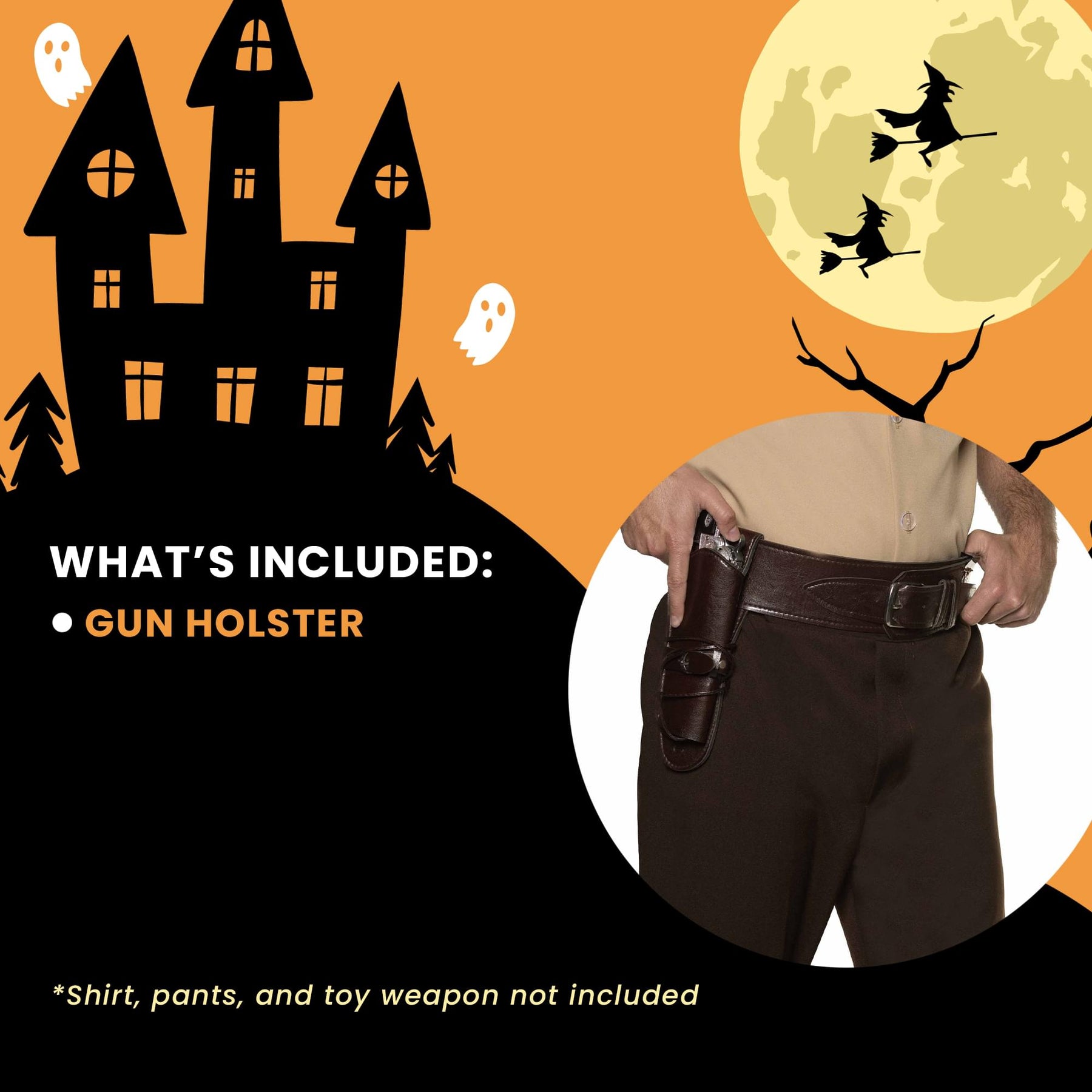 Cowboy Single Brown Holster Adult Costume Accessory | One Size