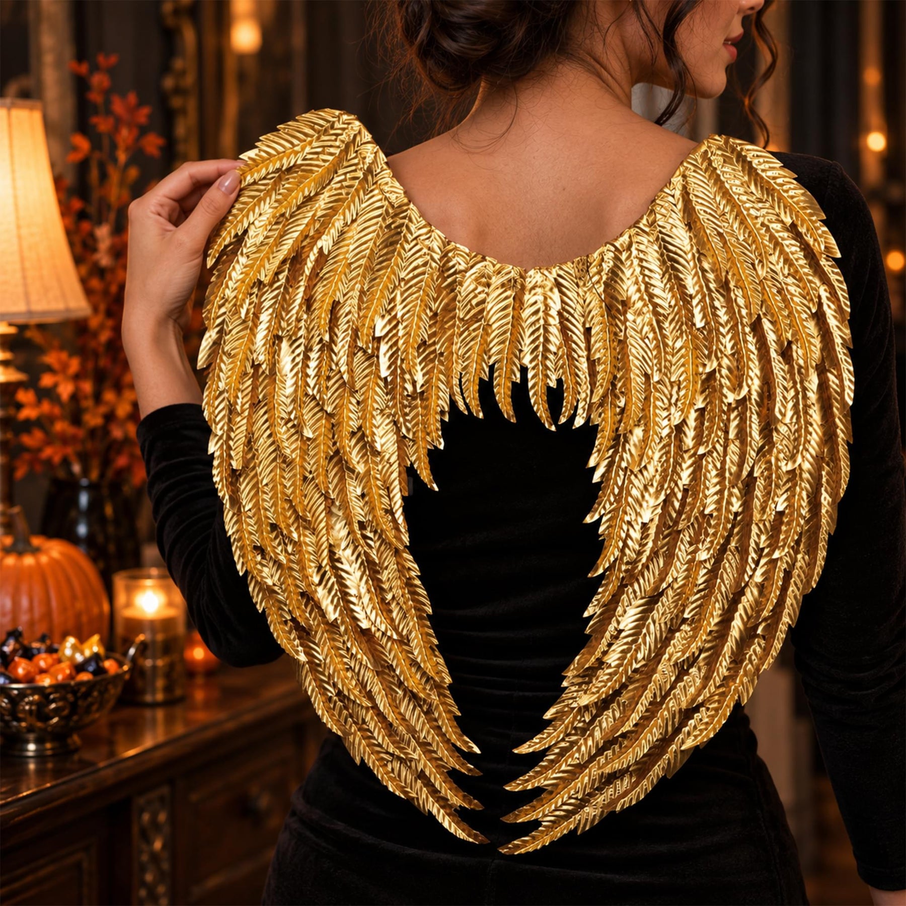 Gold Foil Wings Adult Costume Accessory | One Size