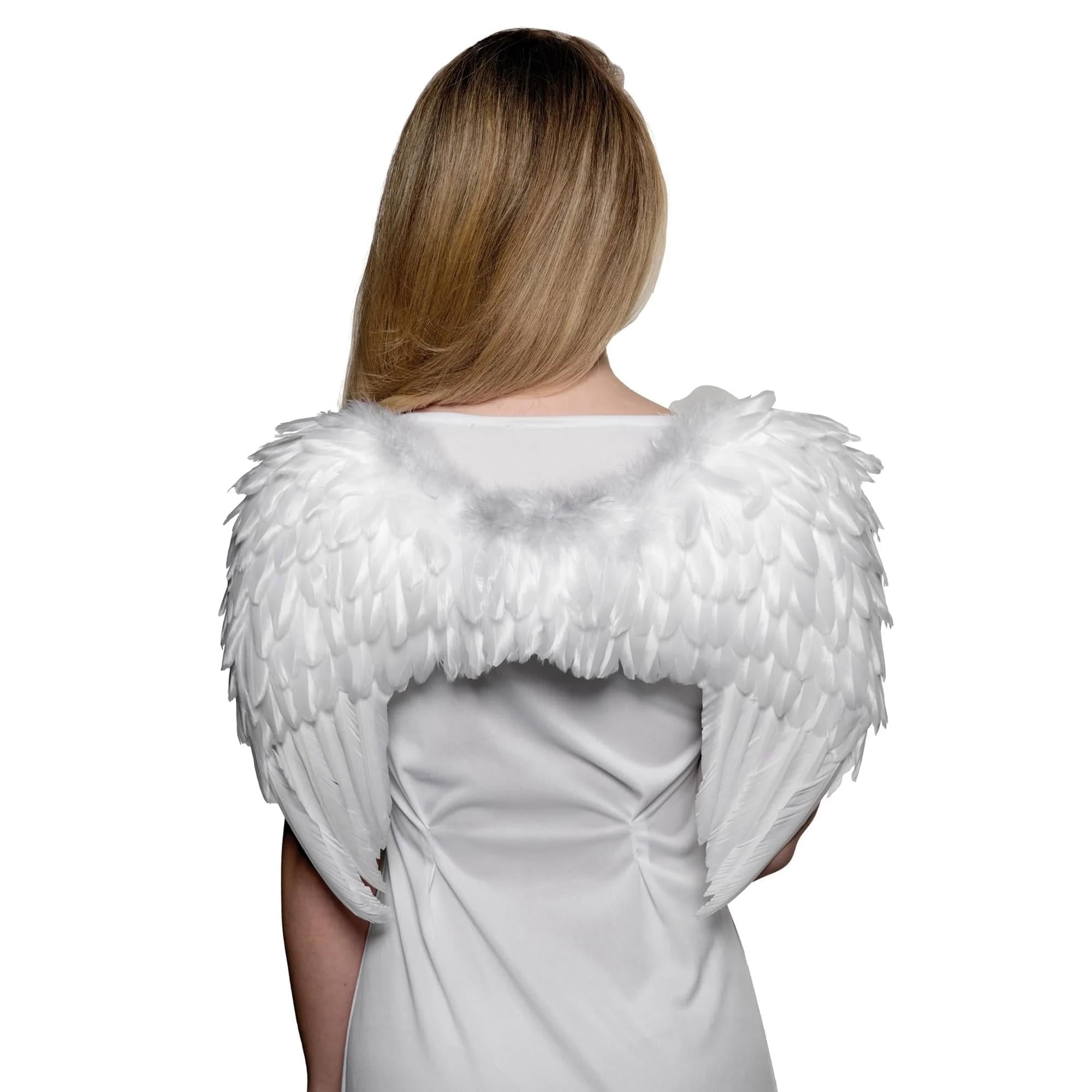 Small White Foam Backed Wings Adult Costume Accessory | One Size