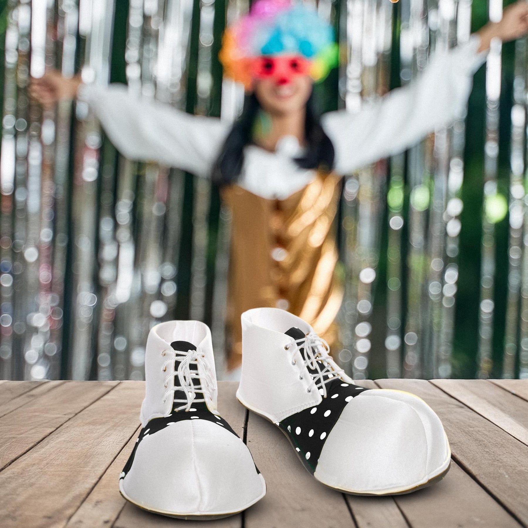 Oversized White Clown Adult Costume Shoes