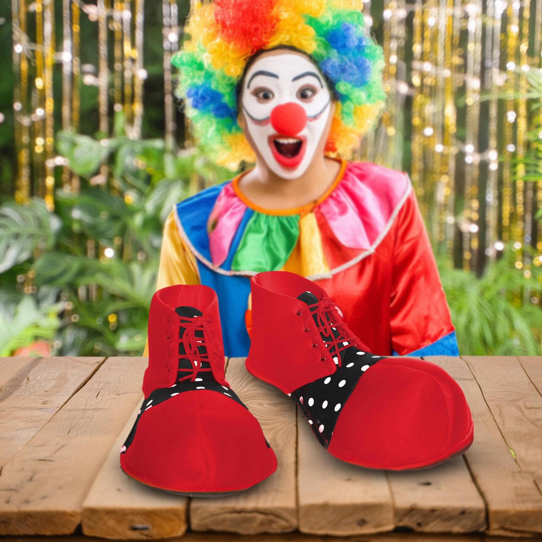 Oversized Red Clown Adult Costume Shoes