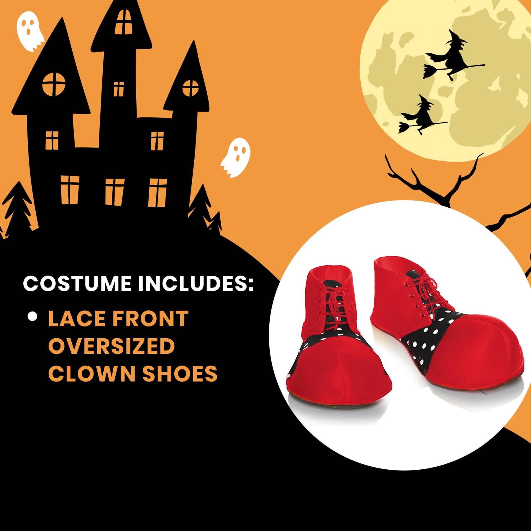 Oversized Red Clown Adult Costume Shoes