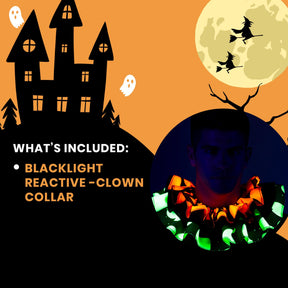 Blacklight Reactive Clown Collar Adult Costume Accessory