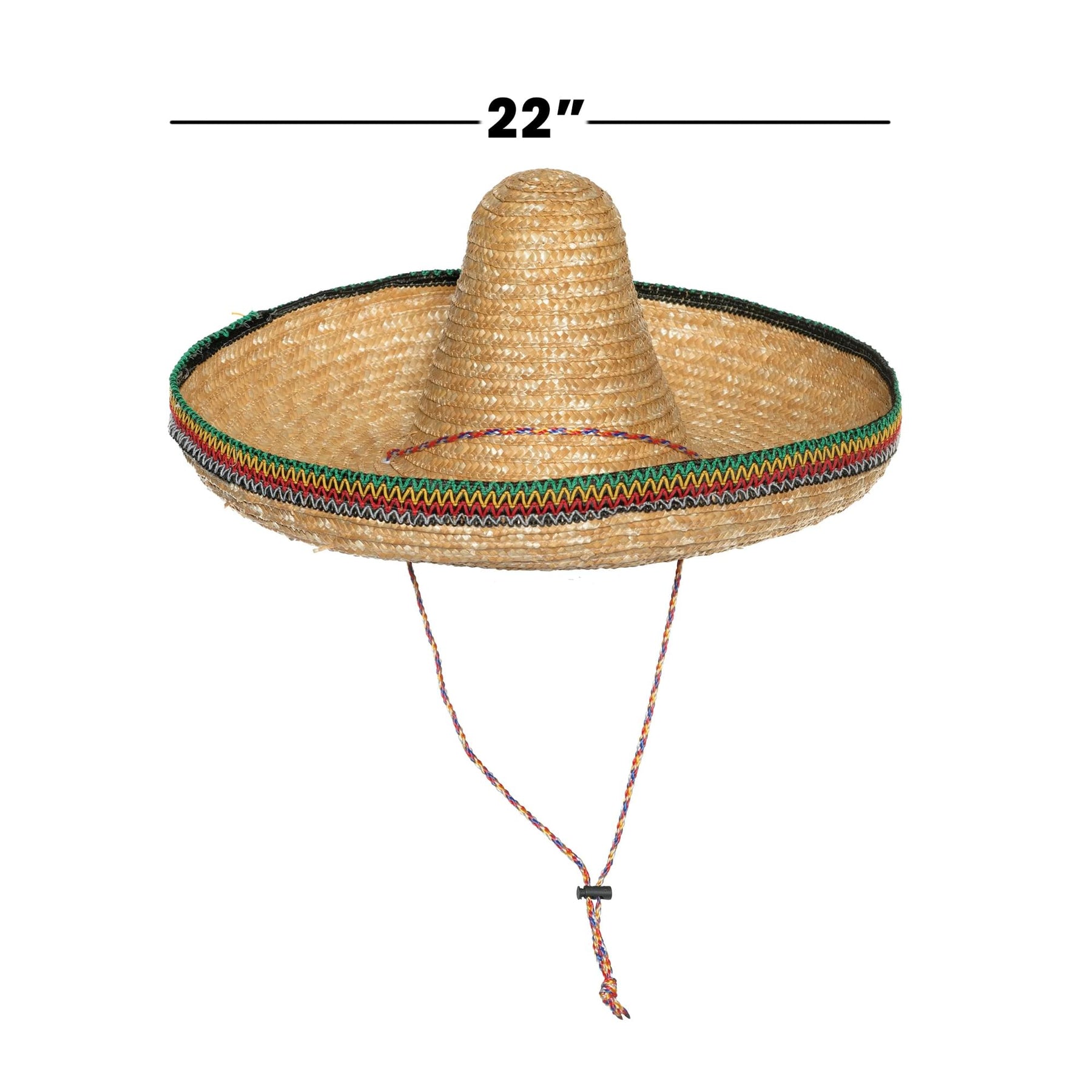 Straw Sombrero Adult Costume Accessory | 22 Inch