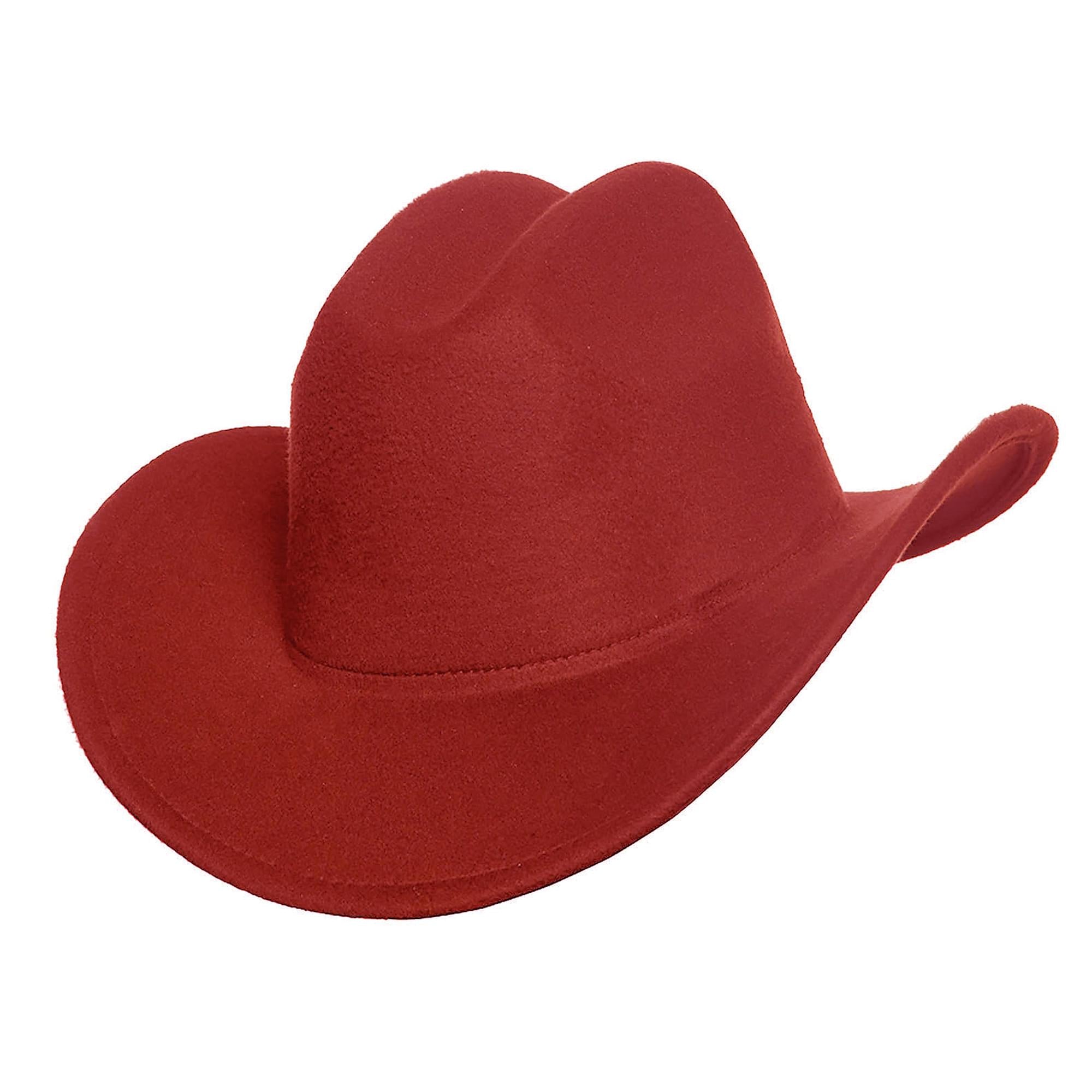 Cattleman Thick Felt Cowboy Hat Adult Costume Accessory | Red