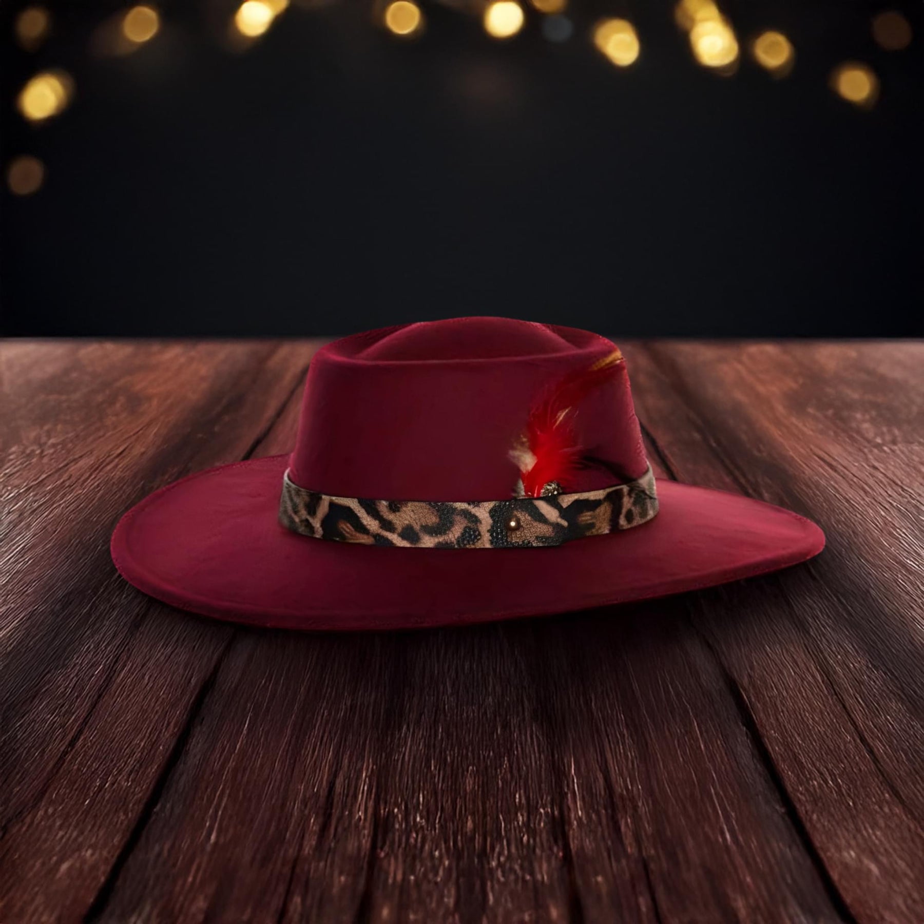 Faux Leather Pimp Hat Adult Costume Accessory | Burgundy