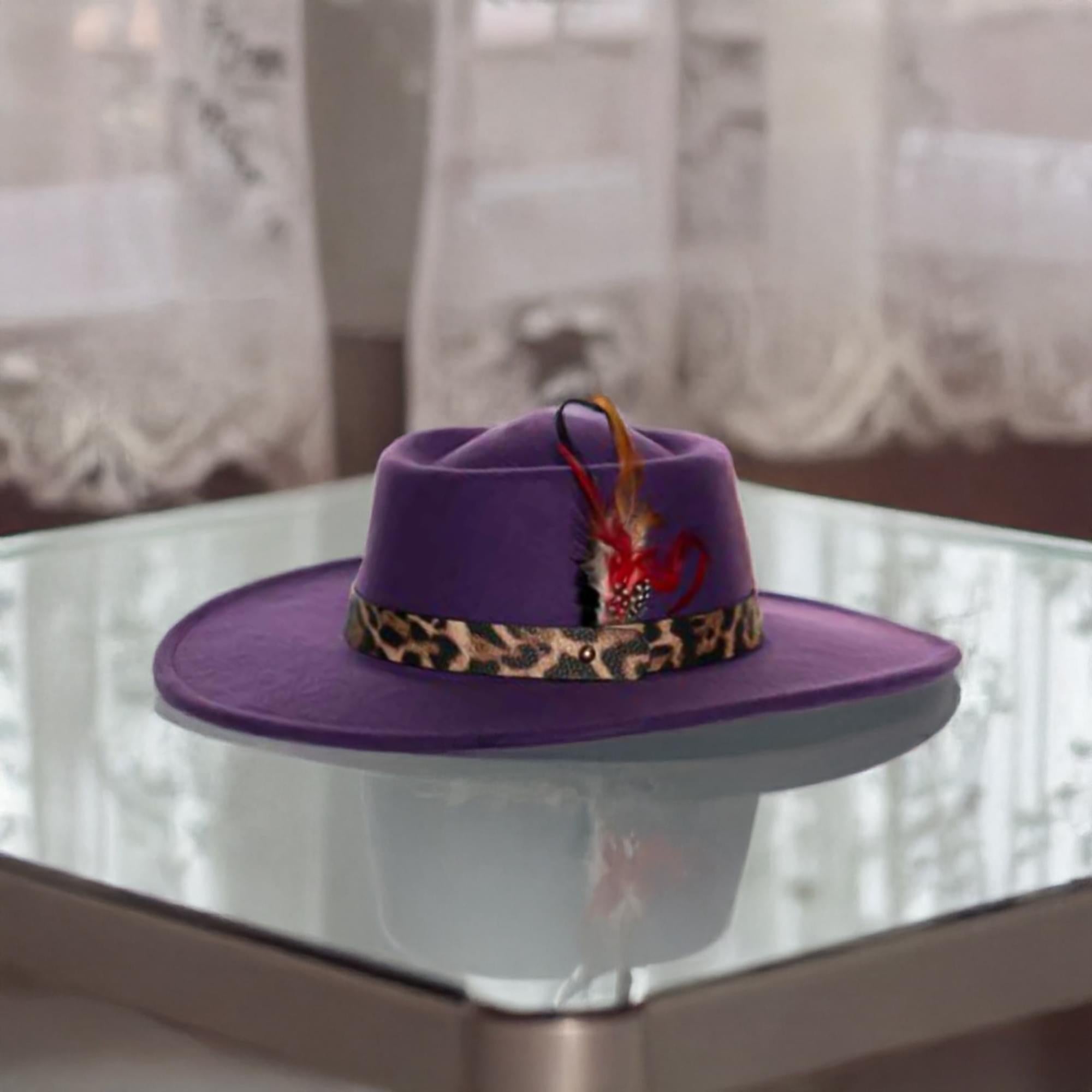 Faux Leather Pimp Hat Adult Costume Accessory | Purple