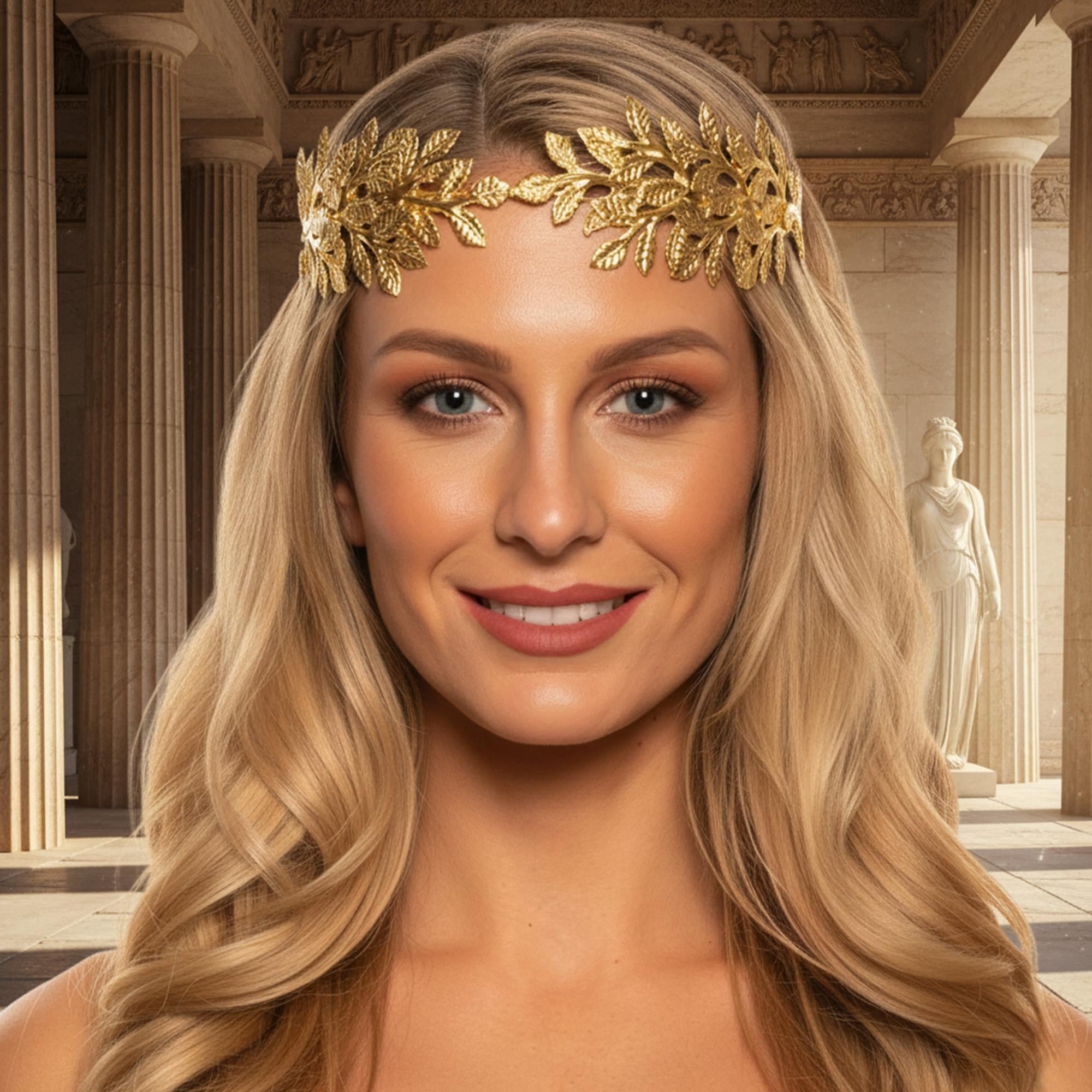 Greek Gold Leaf Tiara Adult Costume Half Headband