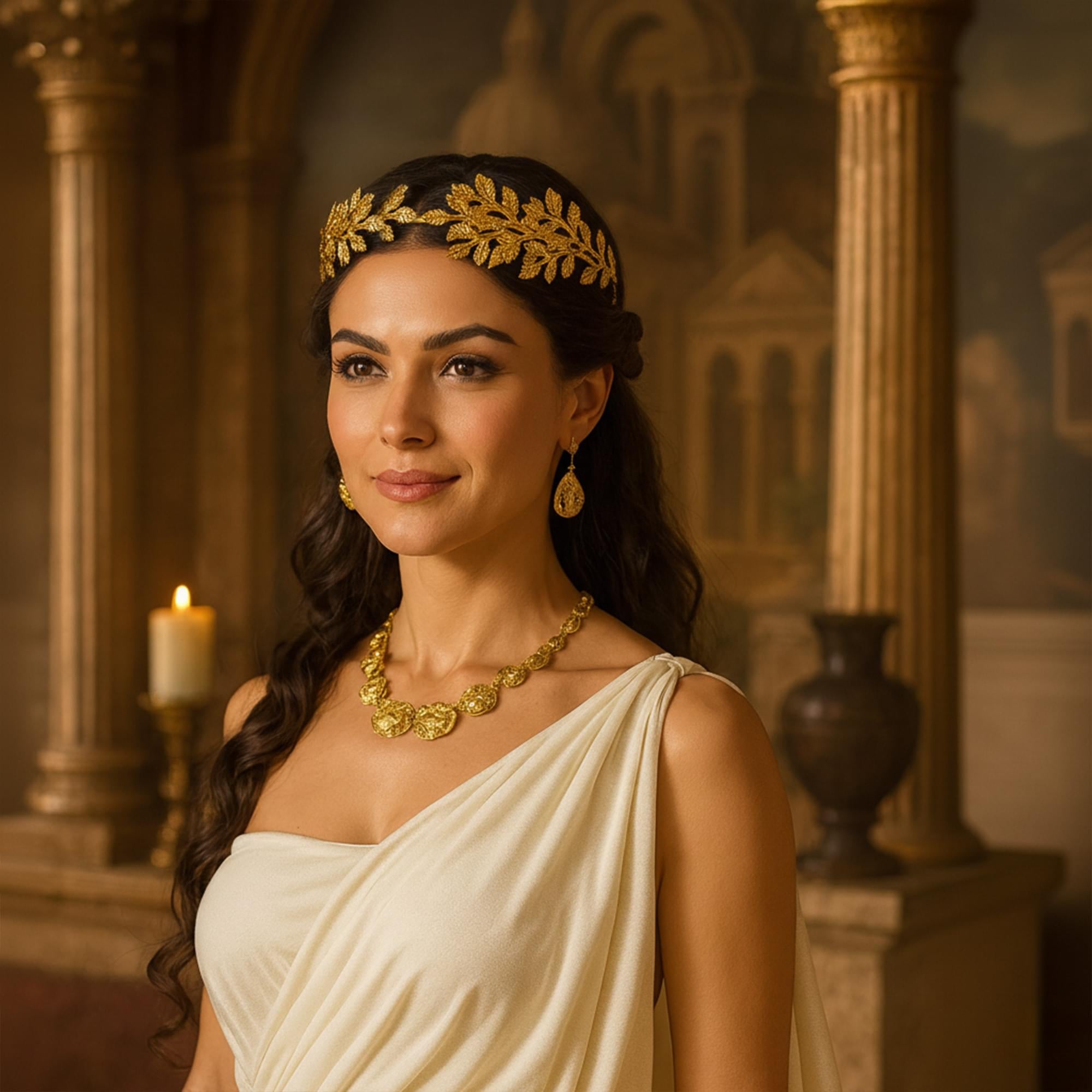 Greek Gold Leaf Tiara Adult Costume Half Headband
