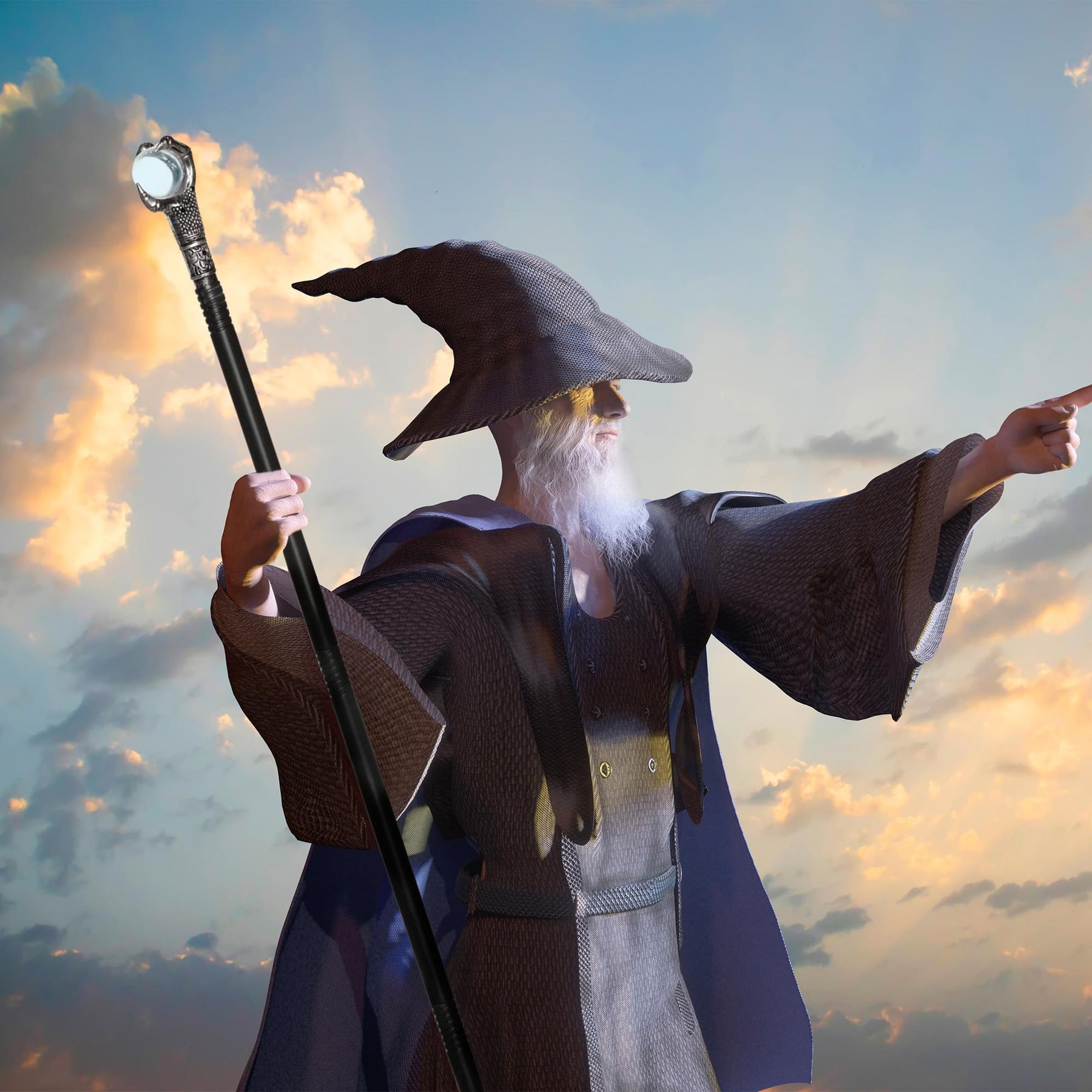 Dragon Crystal Ball Claw Plastic Cane Adult Costume Accessory