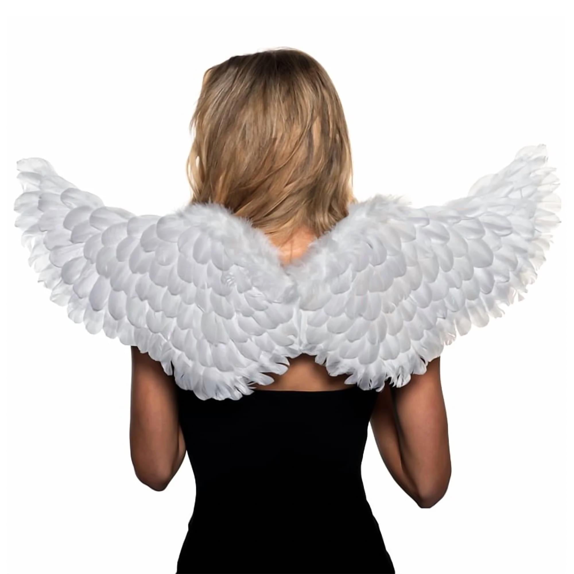 White Angel Feather Wings Adult Costume Accessory