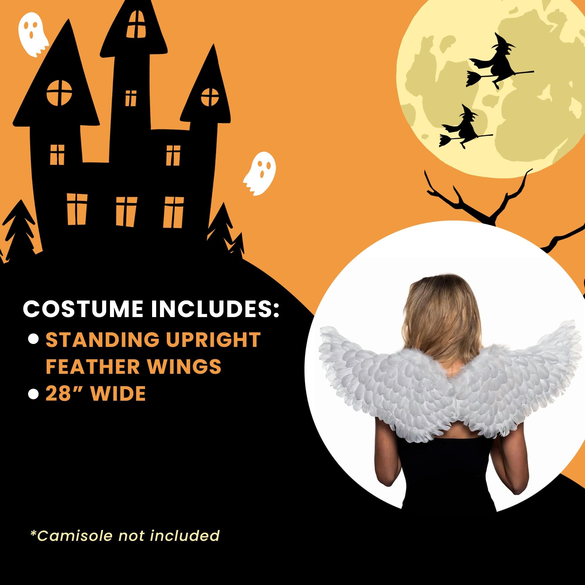 White Angel Feather Wings Adult Costume Accessory