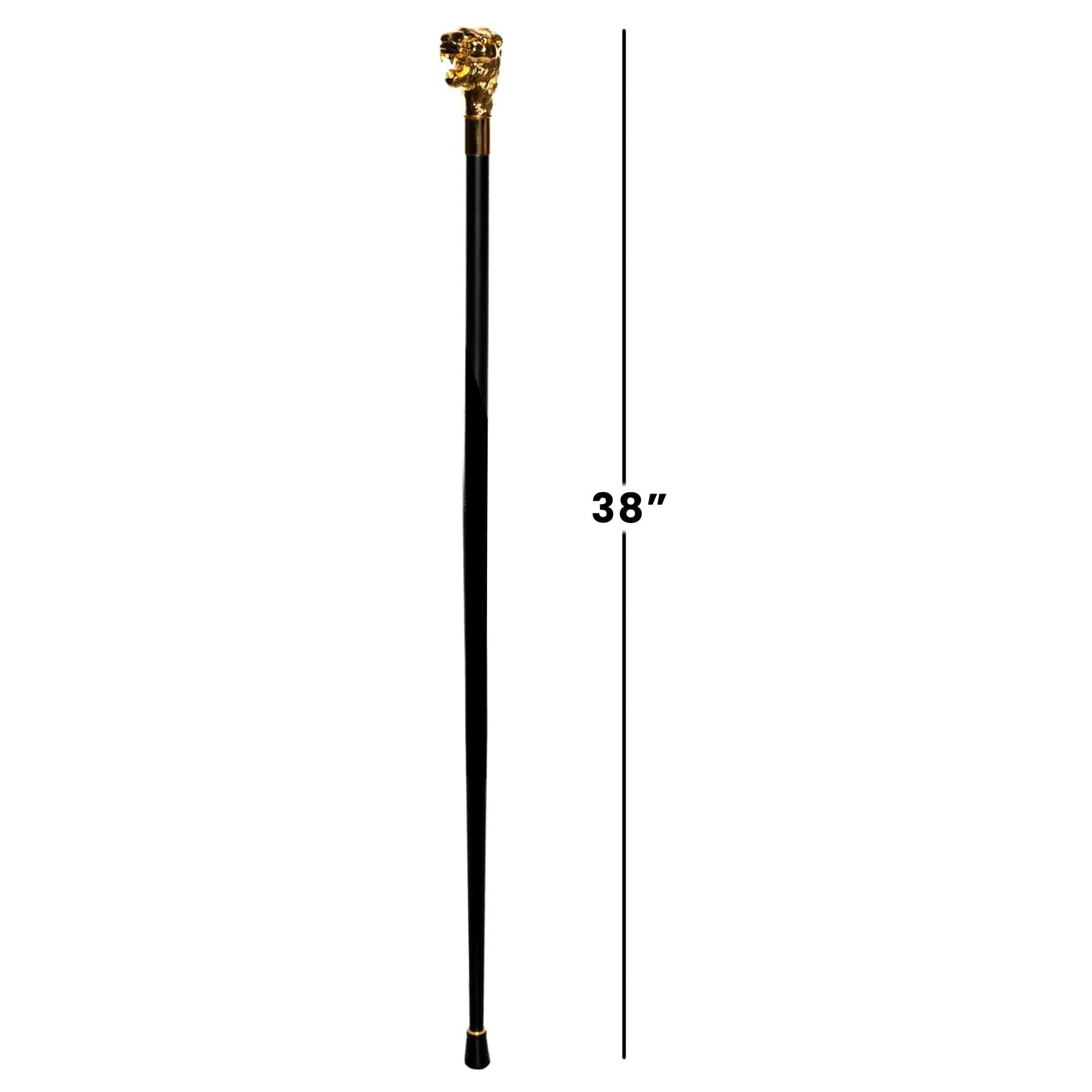 Deluxe Metal Golden Lion's Head Cane Adult Costume Accessory