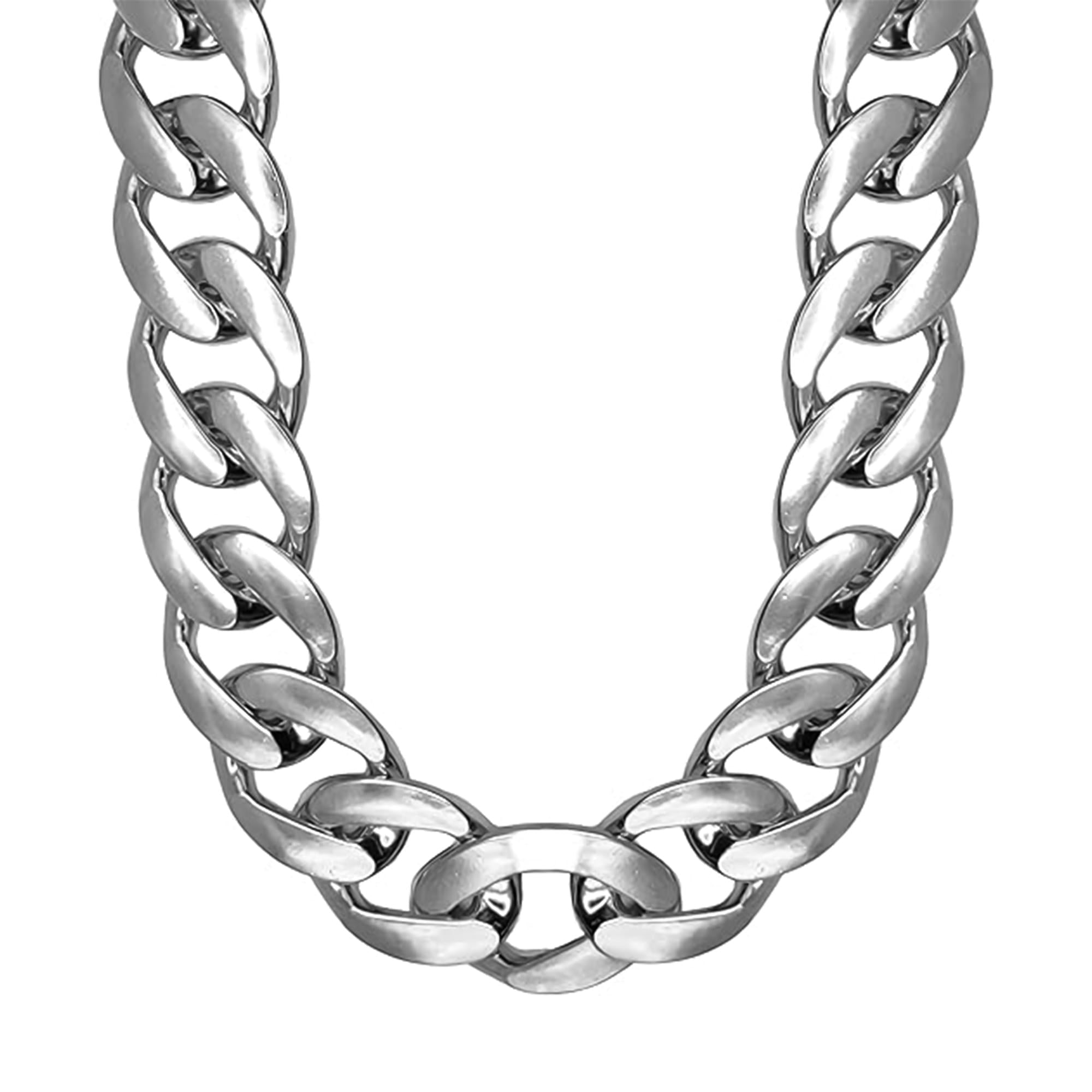 Oversized Chunky Silver Chain Adult Costume Accessory