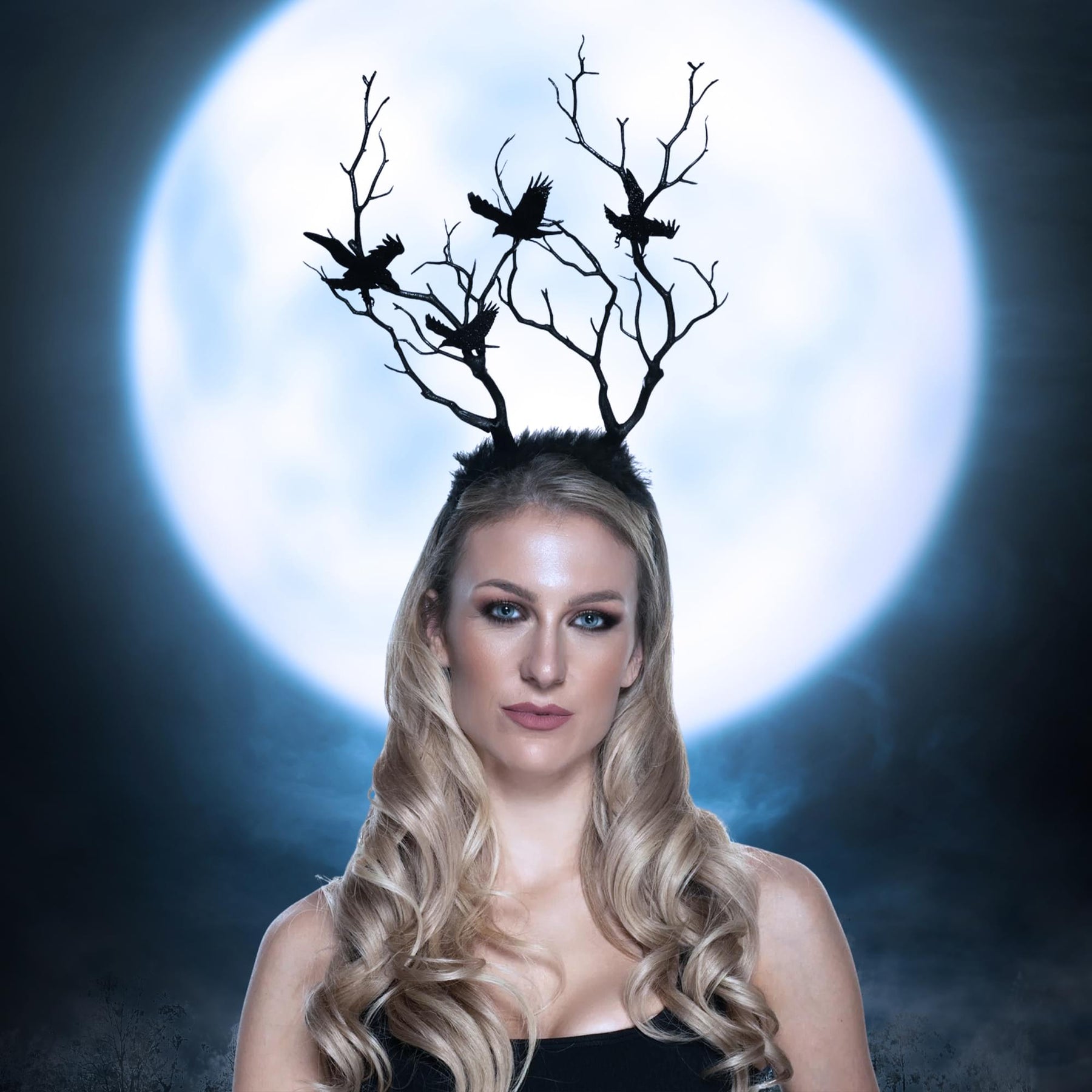 Evil Witch Crow Crown Adult Costume Accessory