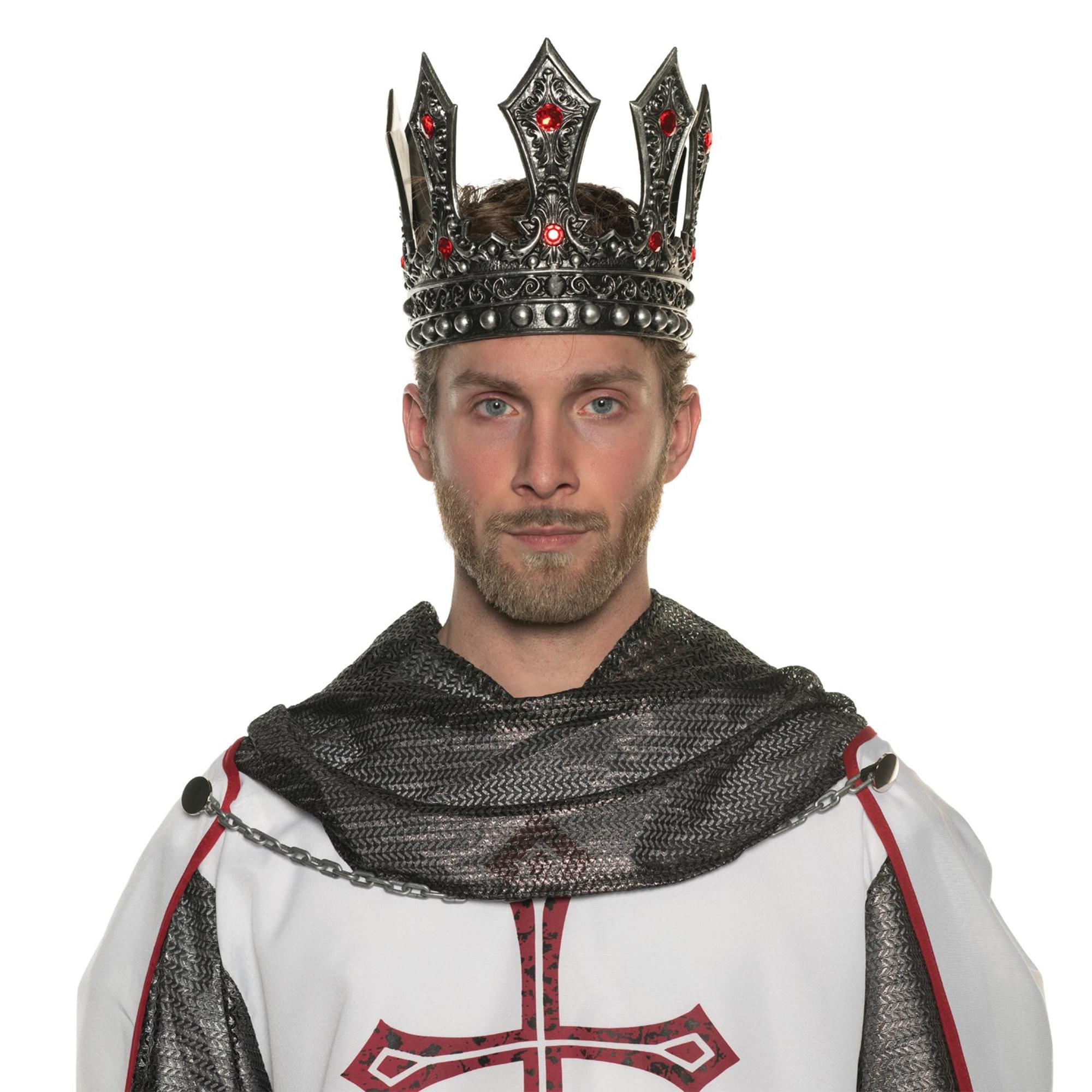 King's Pewter Adjustable Foam Crown Adult Costume Accessory