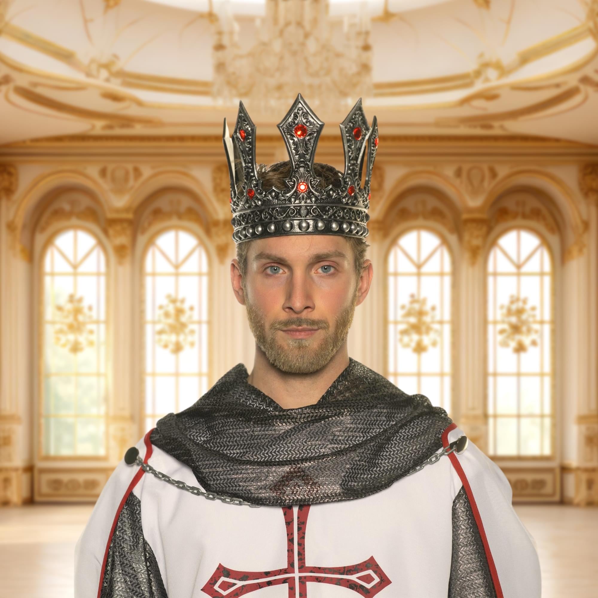 King's Pewter Adjustable Foam Crown Adult Costume Accessory