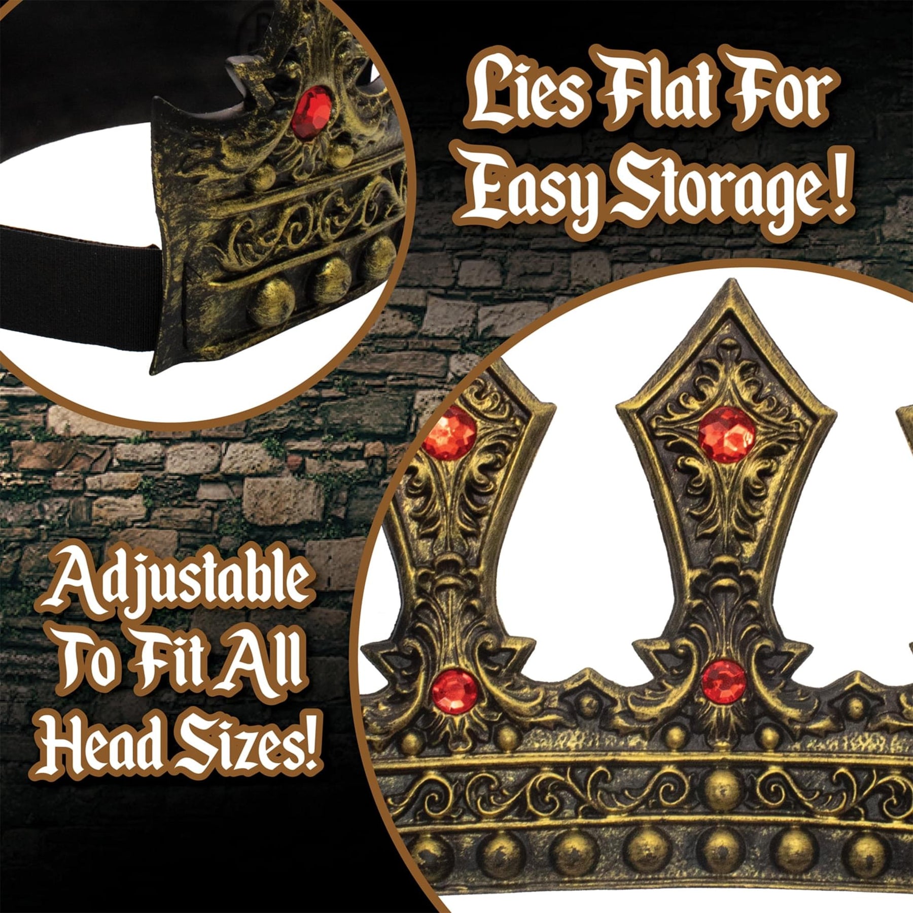 King's Bronze Adjustable Foam Crown Adult Costume Accessory