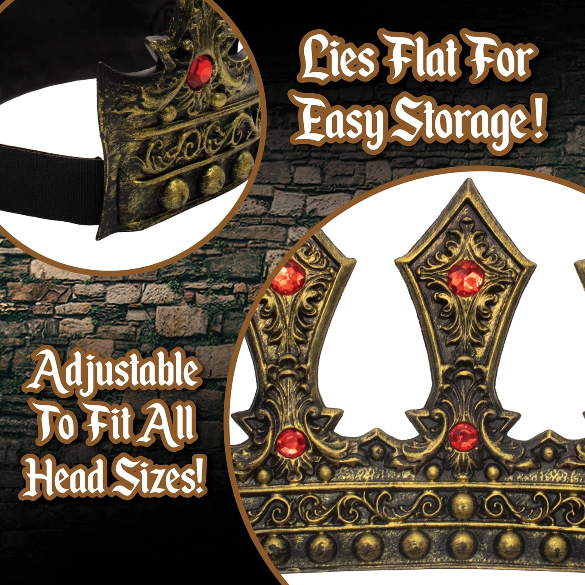 King's Bronze Adjustable Foam Crown Adult Costume Accessory