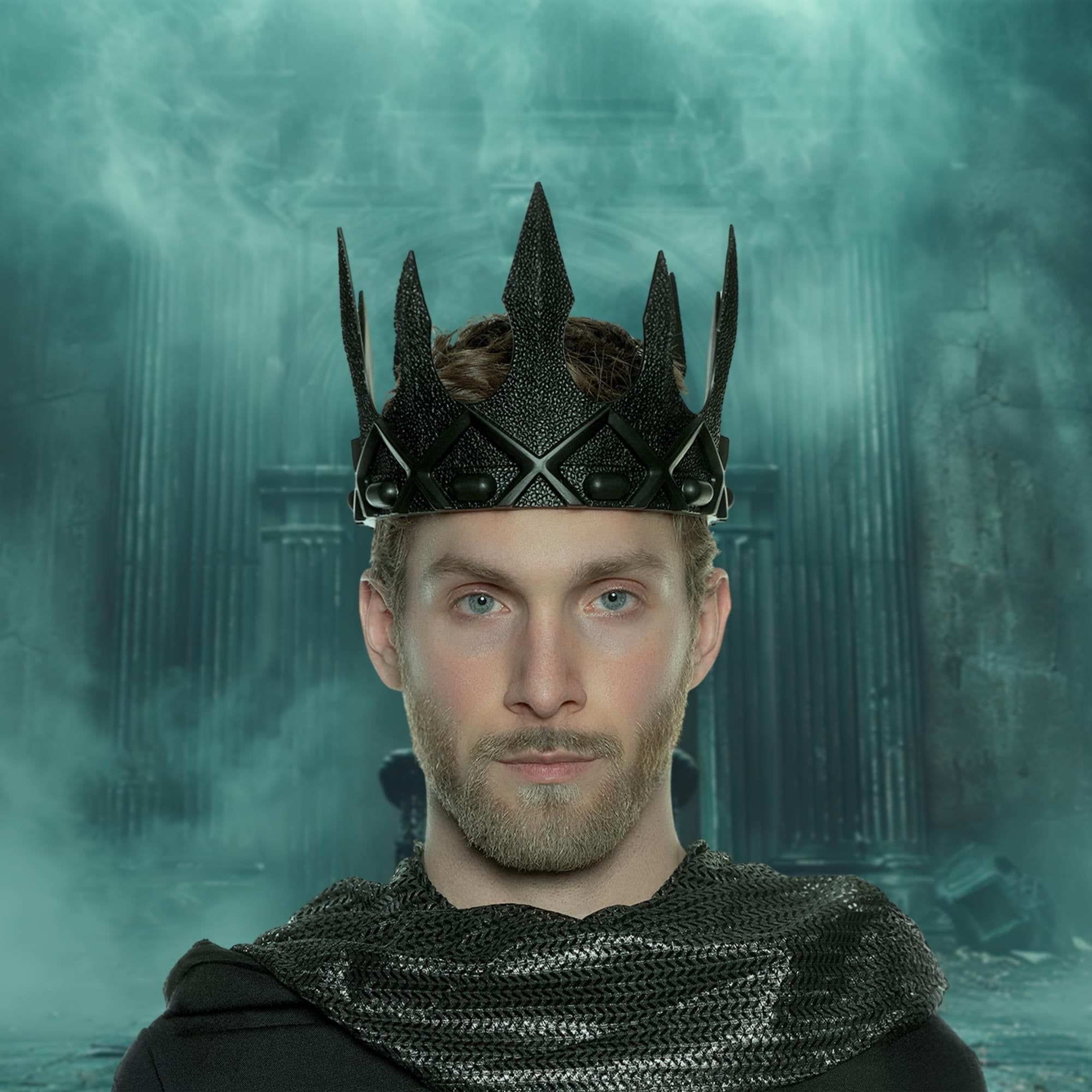 Evil King's Black Adjustable Foam Crown Adult Costume Accessory