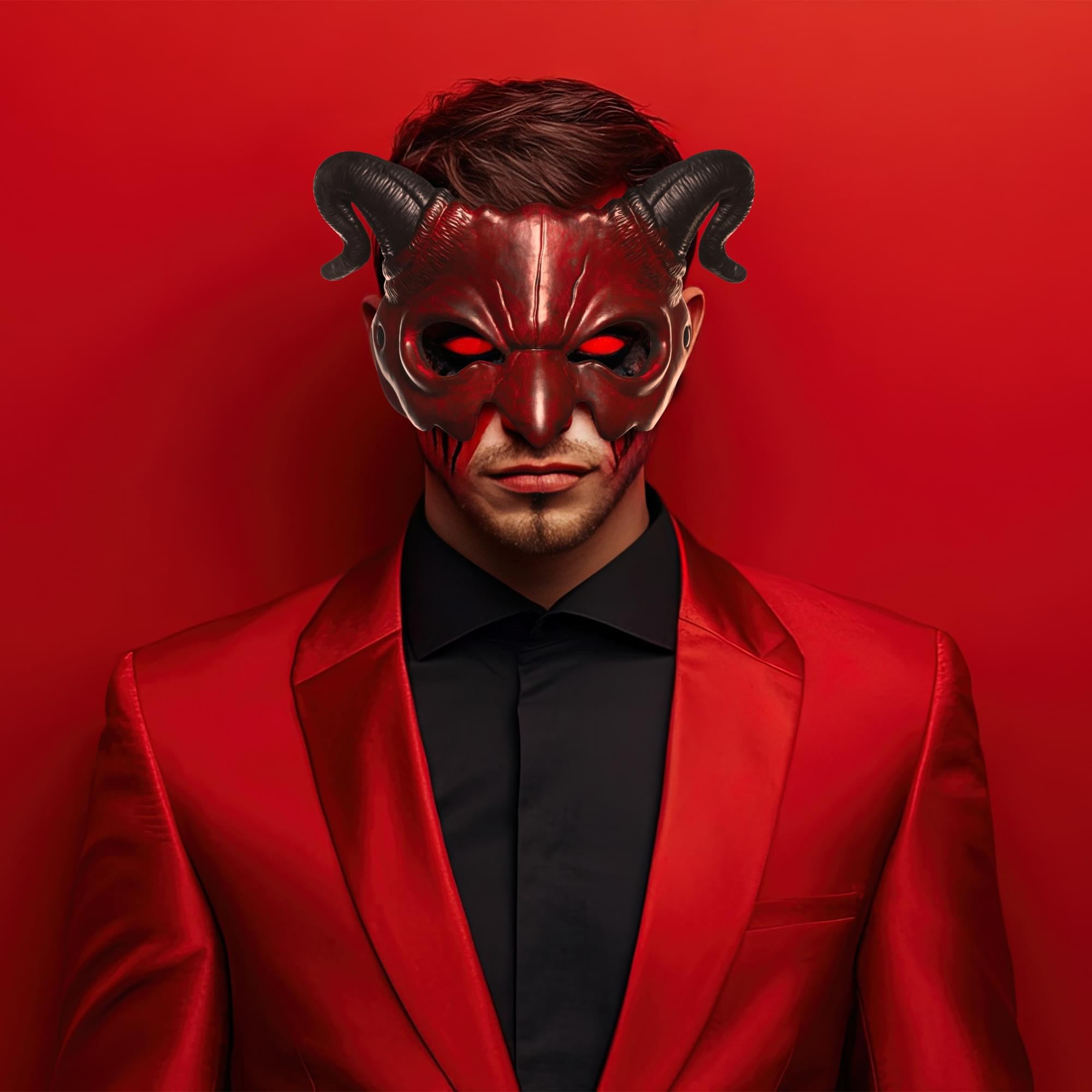 Devil Adjustable Foam Adult Costume Half Mask
