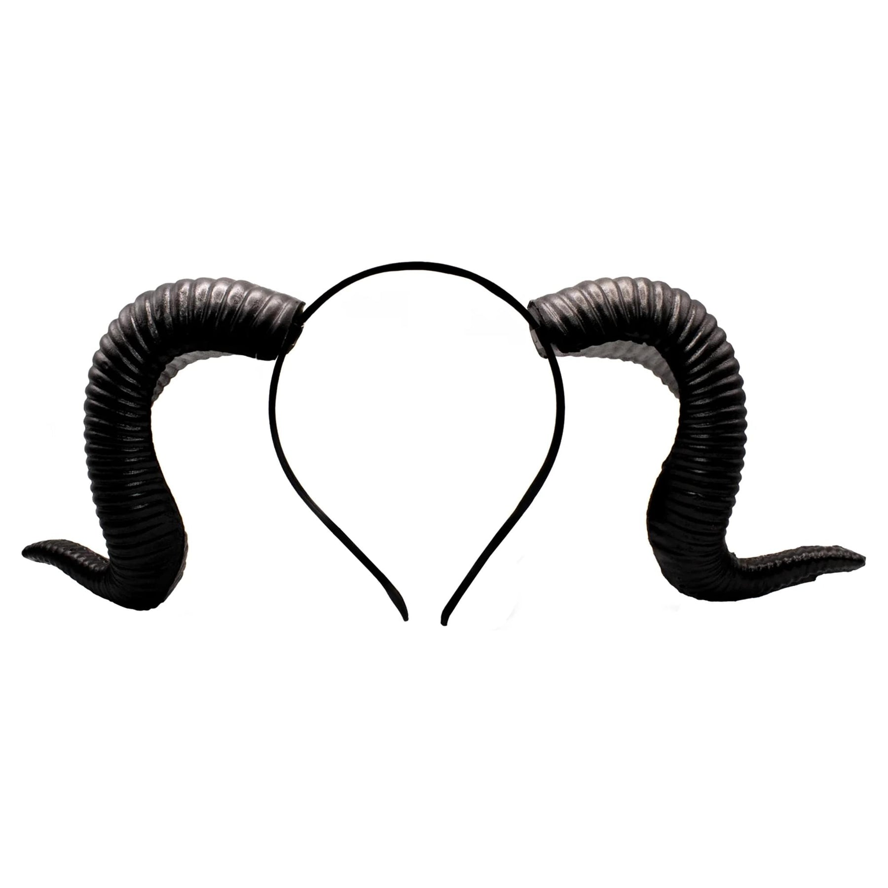 Black Ram Horns Foam Adult Costume Headband