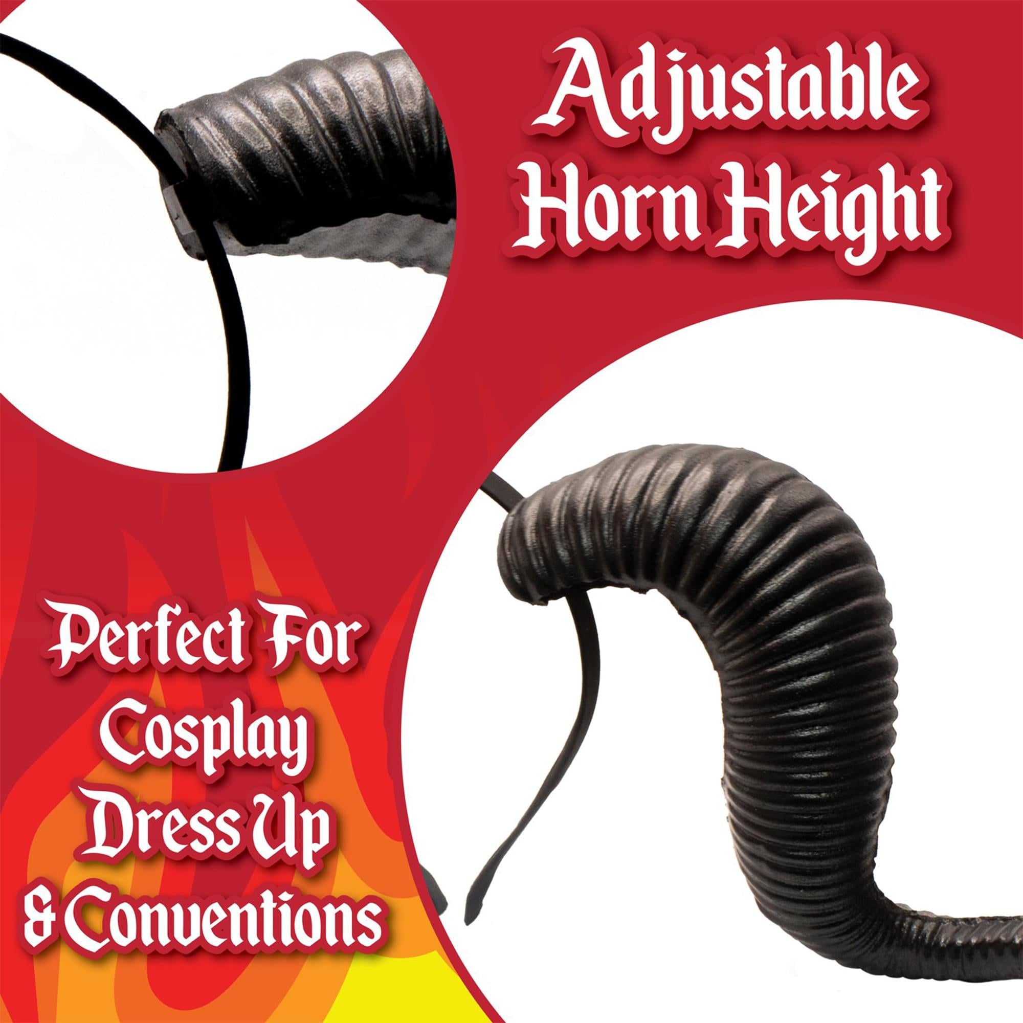Black Ram Horns Foam Adult Costume Headband