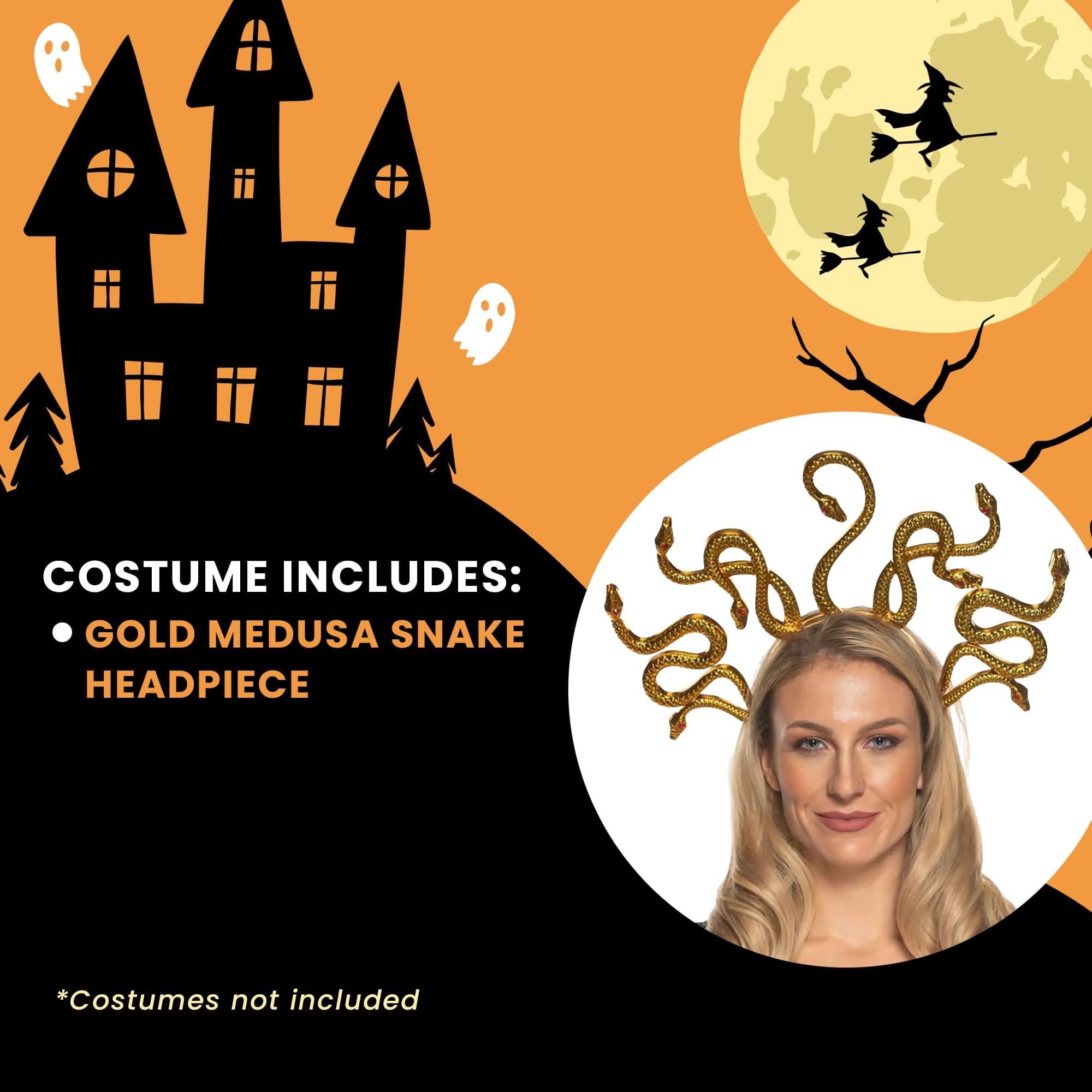 Medusa Gold Snakes Adult Costume Headpiece