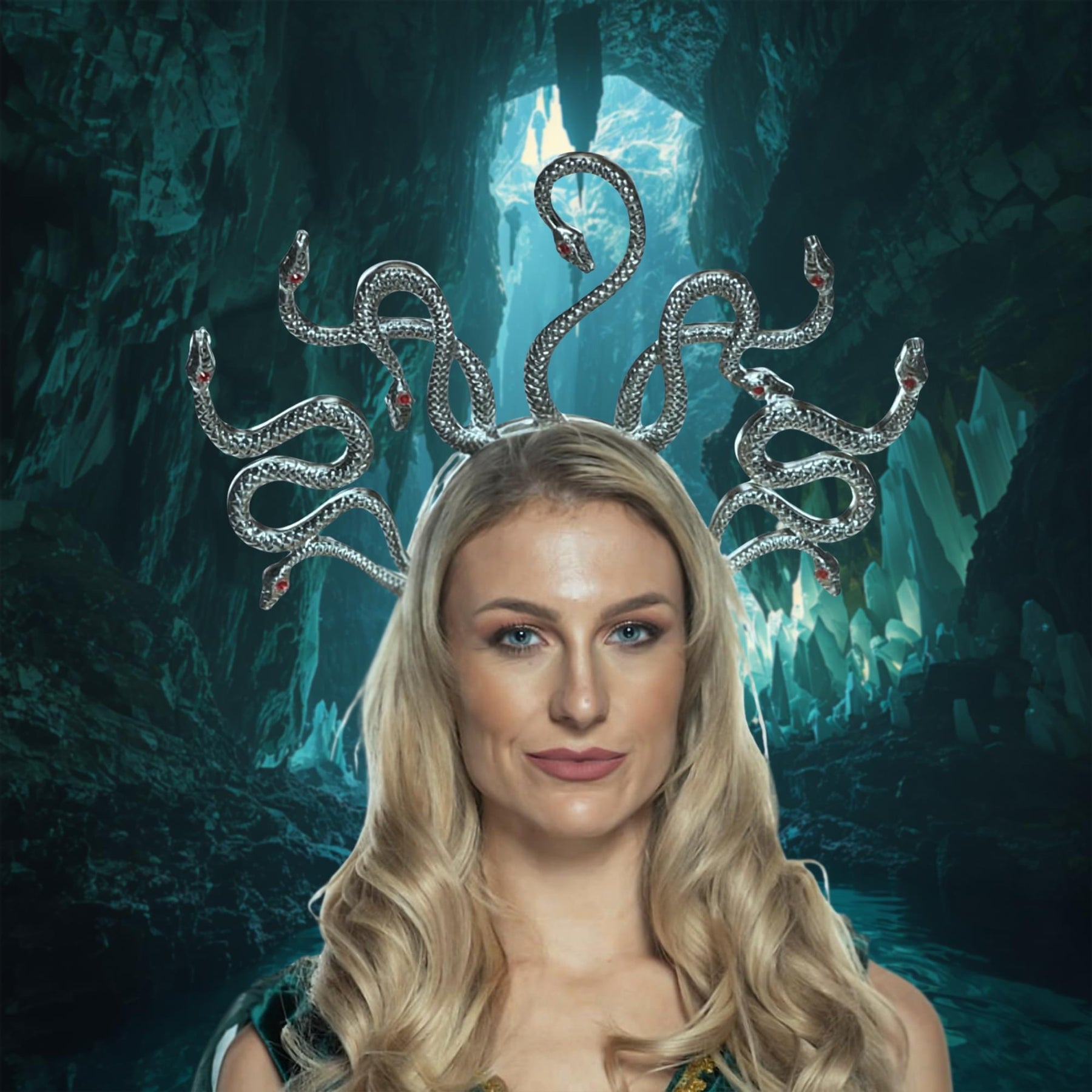 Medusa Silver Snakes Adult Costume Headpiece
