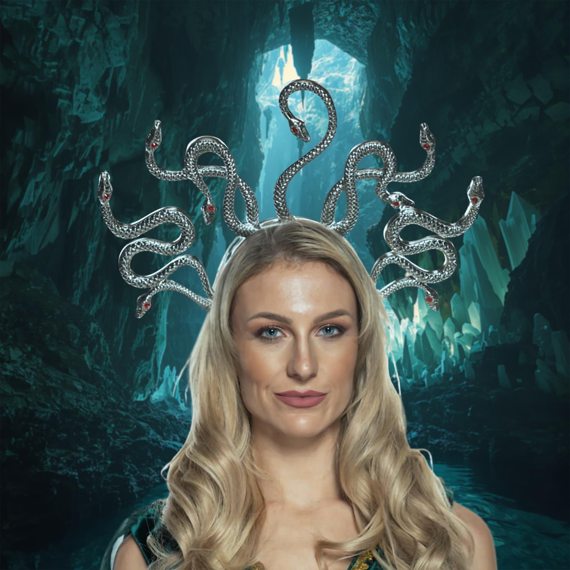 Medusa Silver Snakes Adult Costume Headpiece