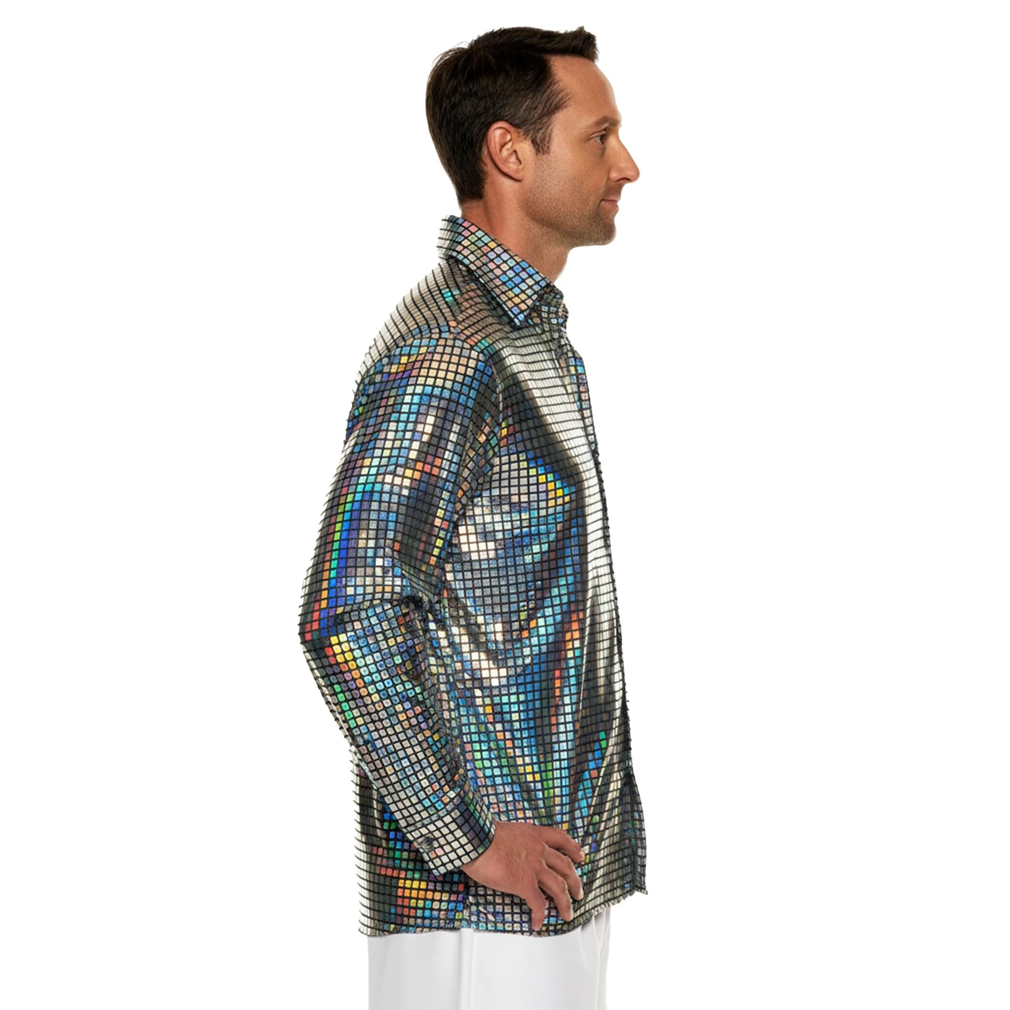70s Hologram Adult Costume Disco Shirt