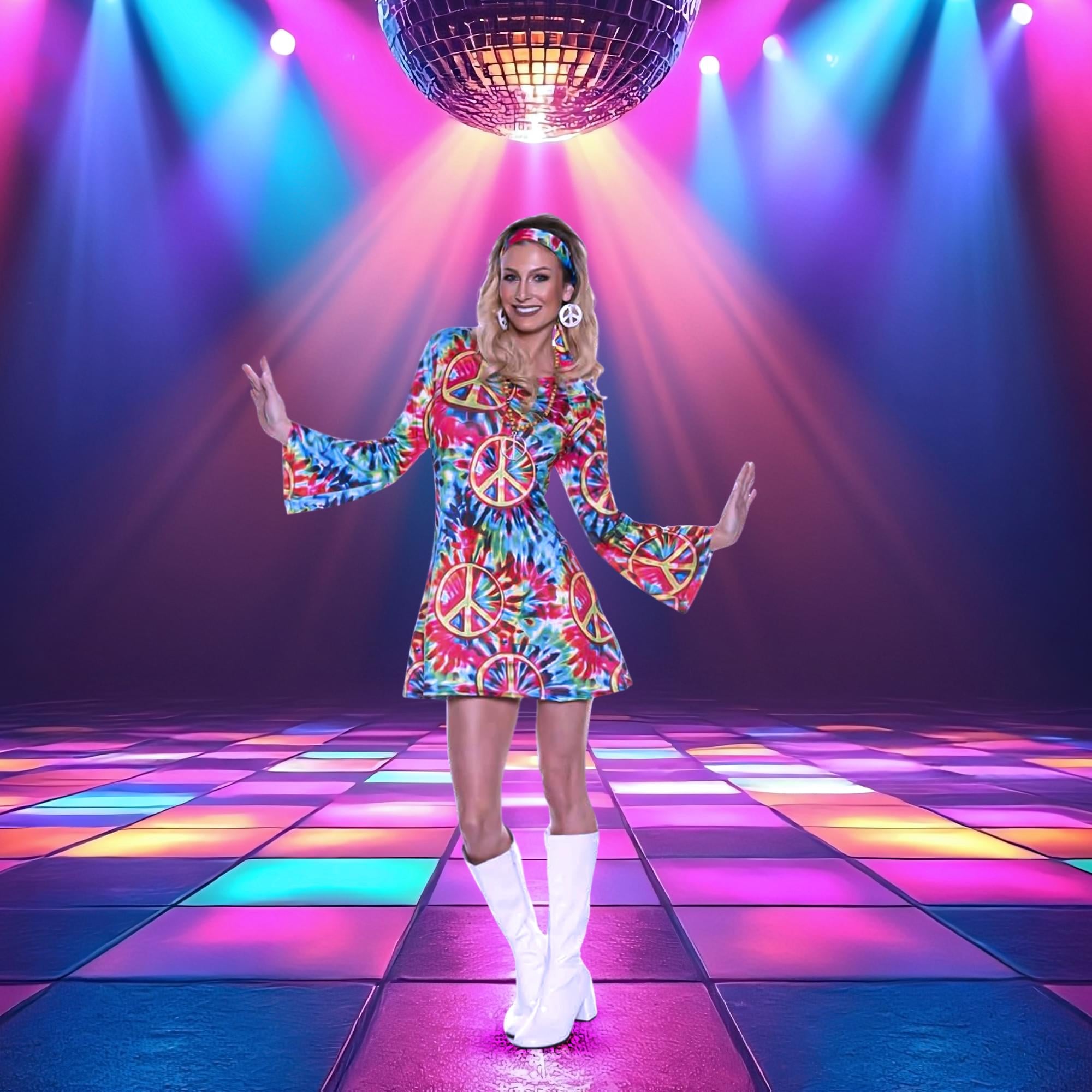 60's Tie-Dye Adult Women's Costume Dress