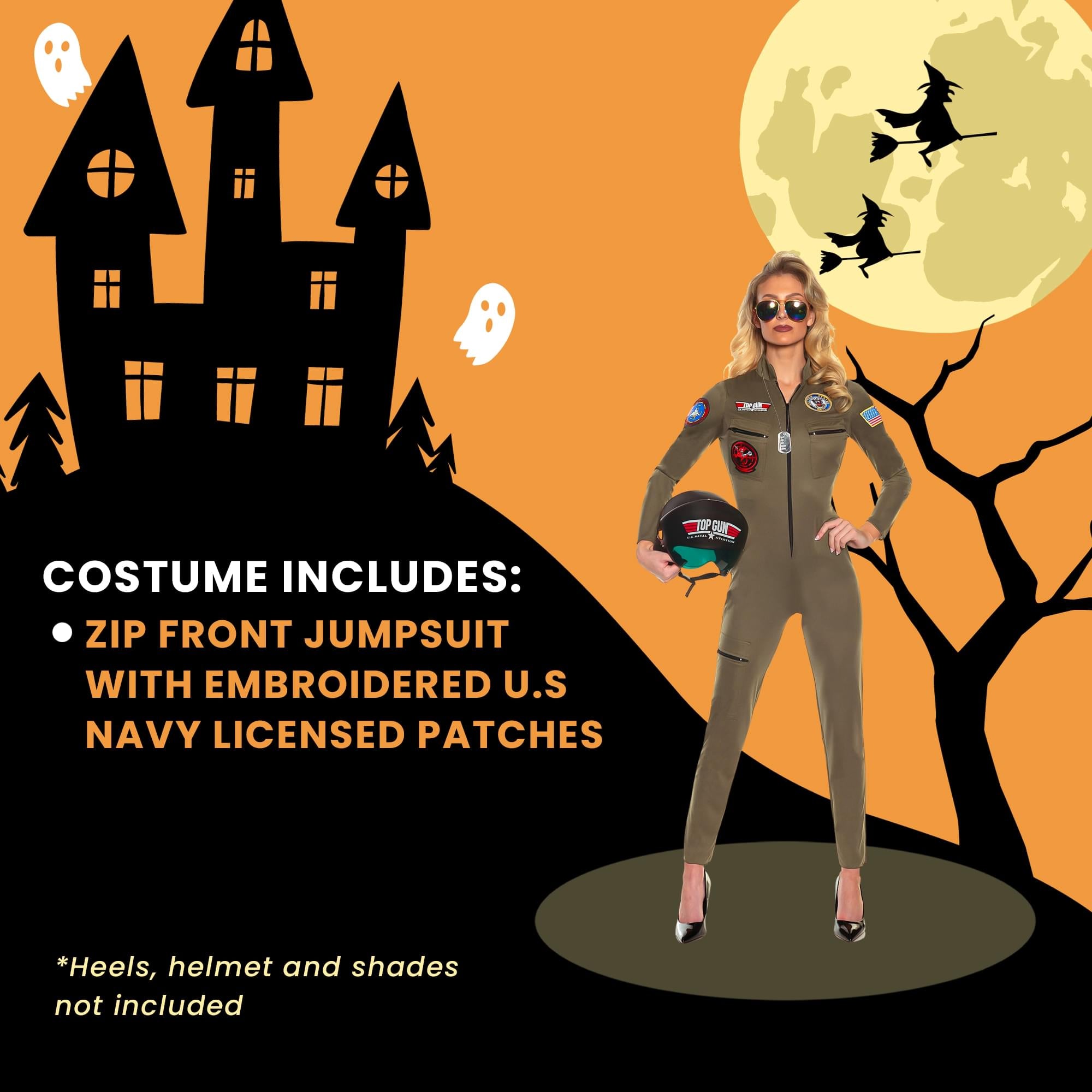 Top Gun Women's US Navy Pilot Costume Jumpsuit