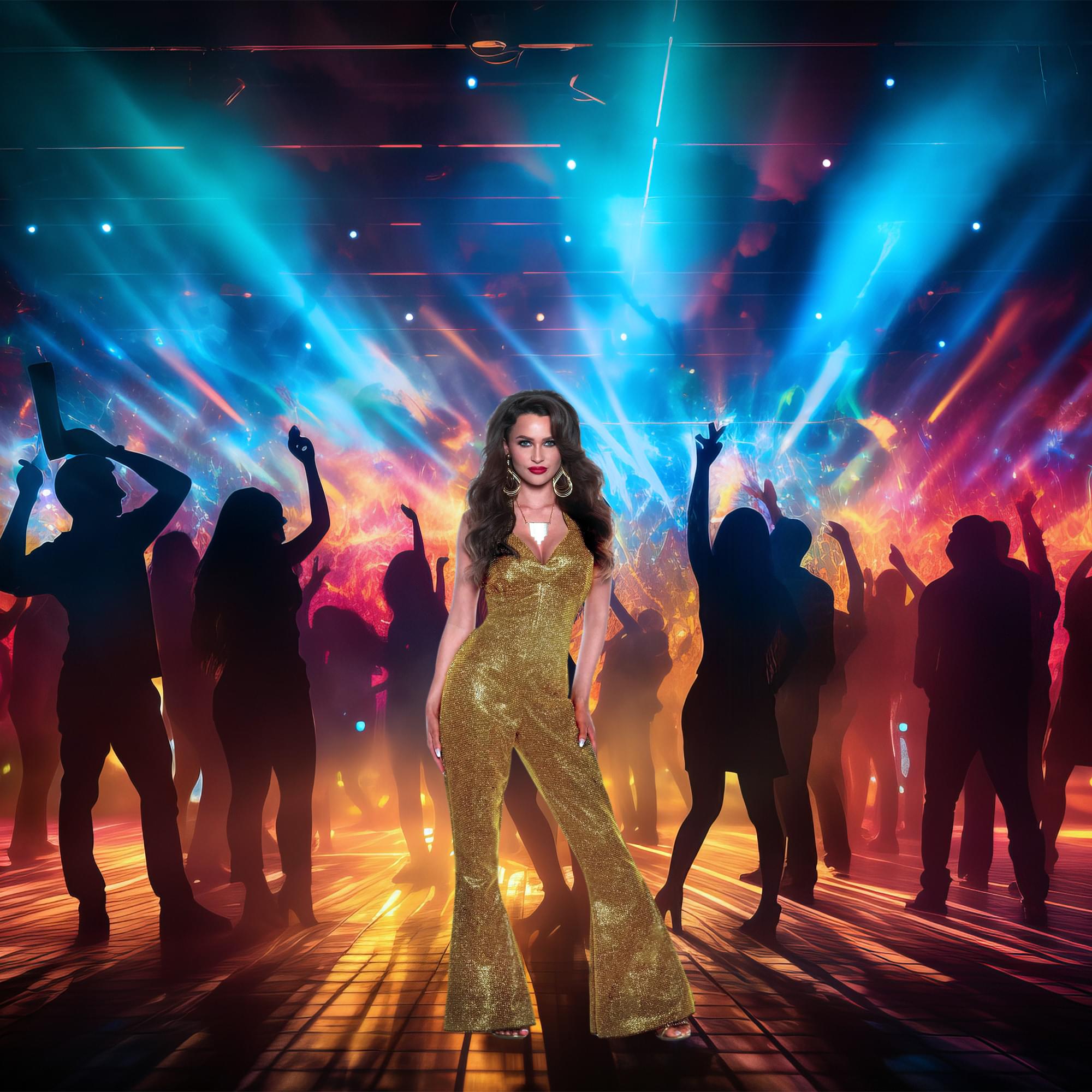 Shining Star Gold Disco Jumpsuit Adult Women's Costume
