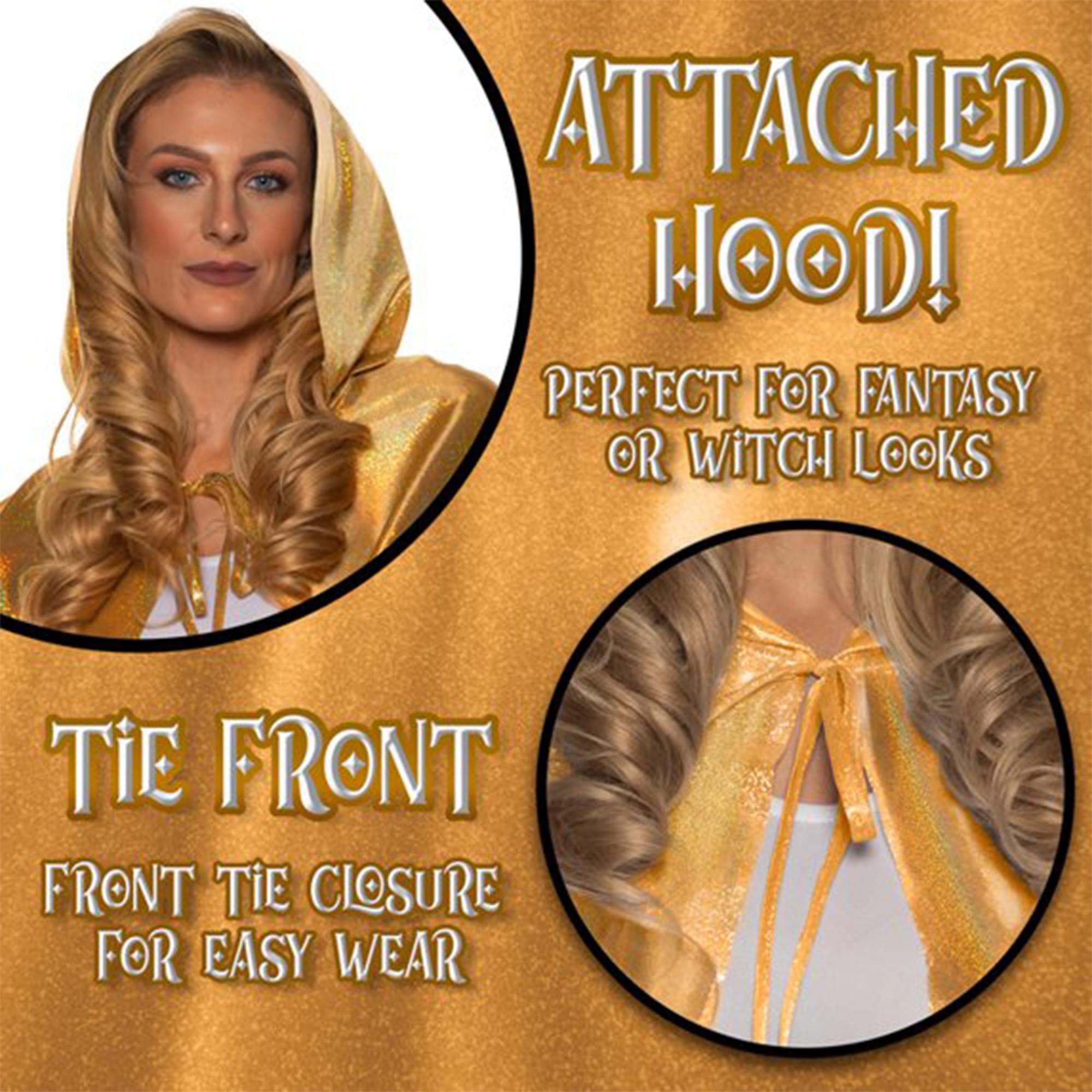 Iridescent Gold Hooded Adult Costume Cape