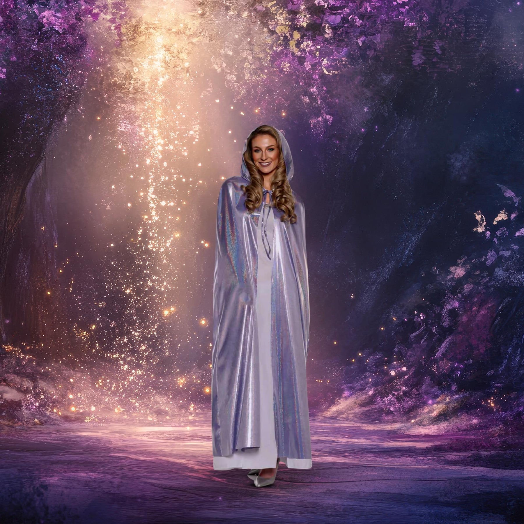 Iridescent Lavender Adult Hooded Costume Cape | Standard