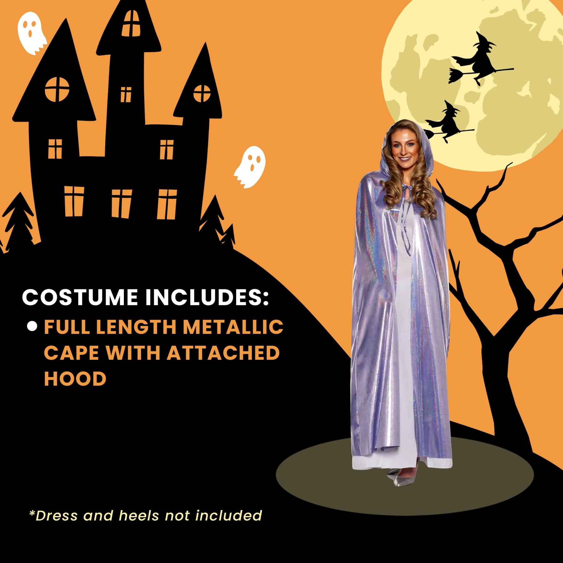 Iridescent Lavender Adult Hooded Costume Cape | Standard