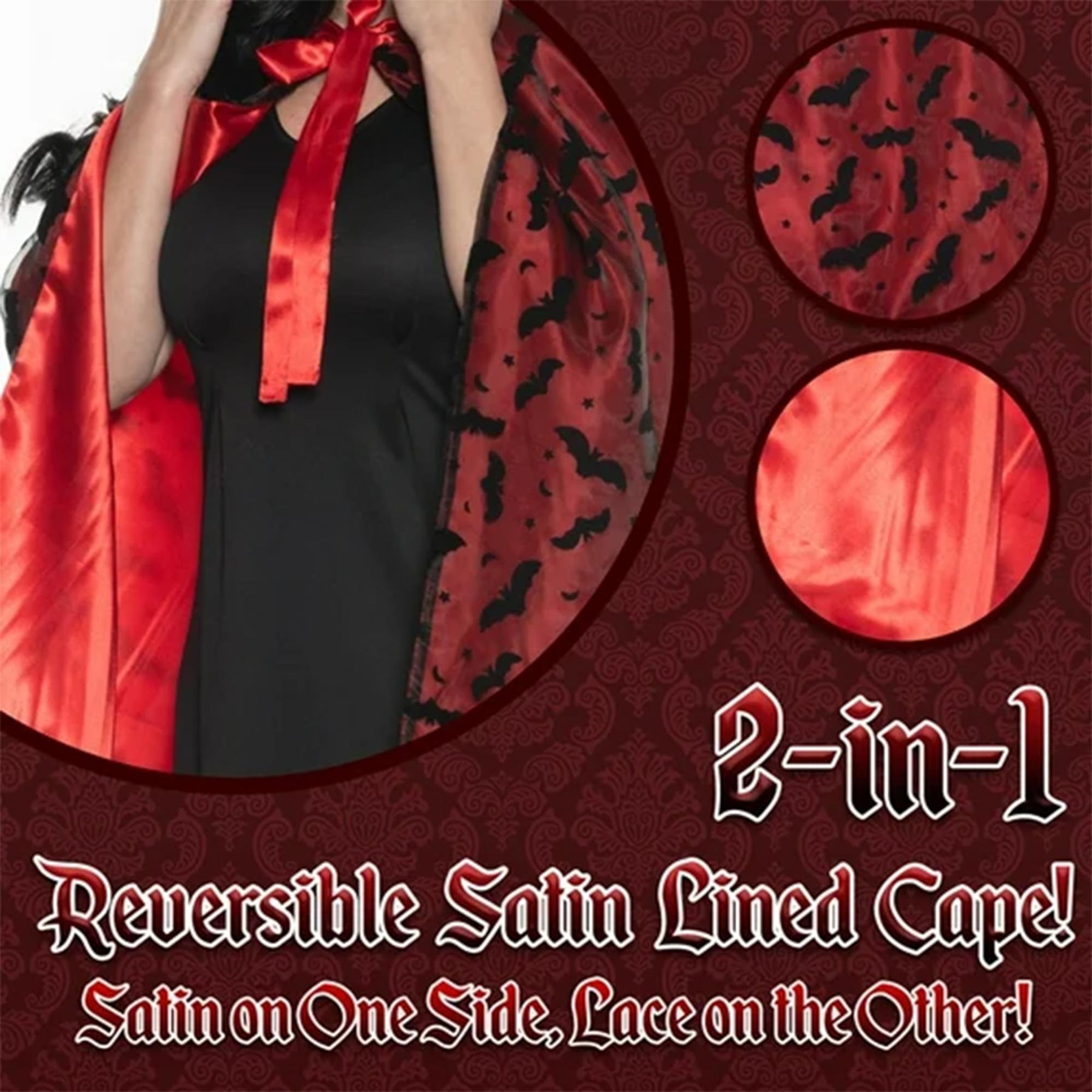 Vampire Adult Costume Mini Cape | Standard