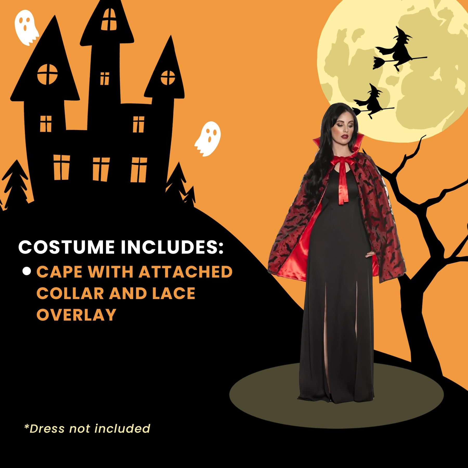 Vampire Adult Costume Mini Cape | Standard