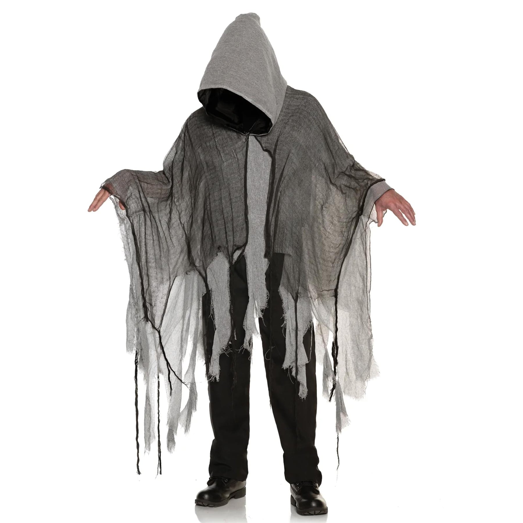 Grey Shredded Phantom Adult Hooded Costume Cape | Standard