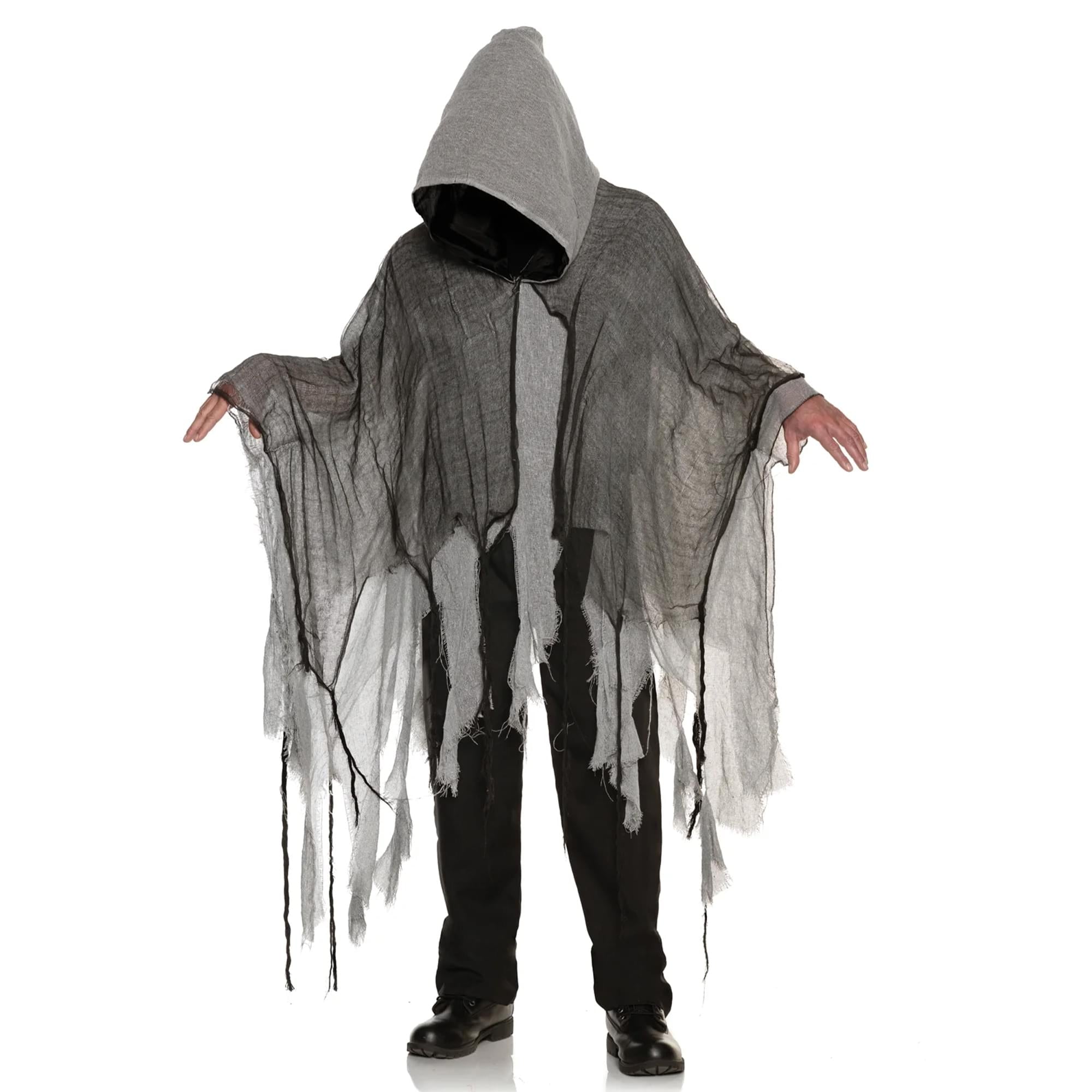 Grey Shredded Phantom Adult Hooded Costume Cape | Standard